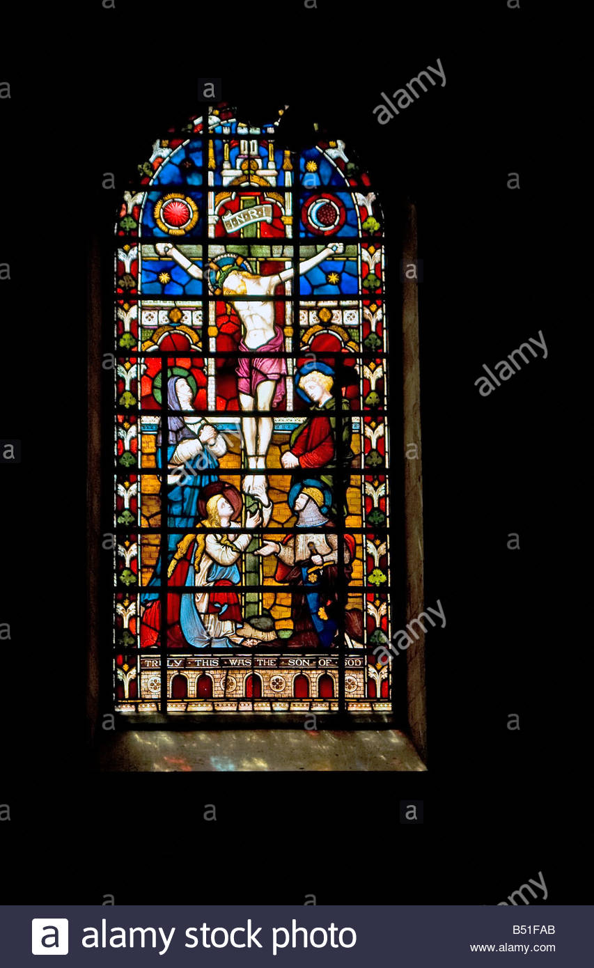 Rochester Cathedral Stained Glass Window Stock Photos & Rochester