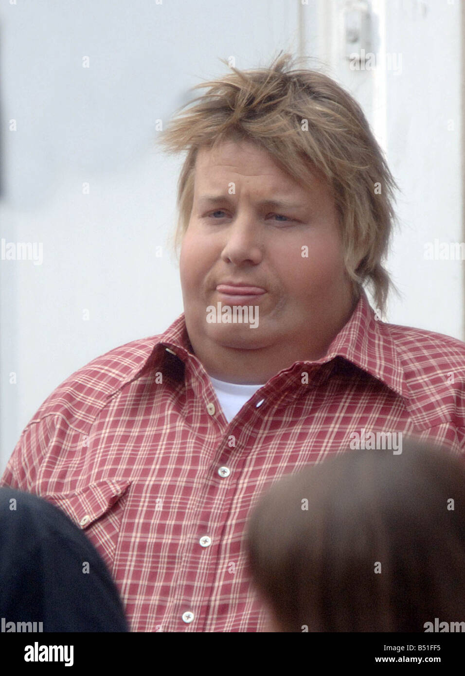 Jamie Oliver TV chef records a preview to the new series of Back To