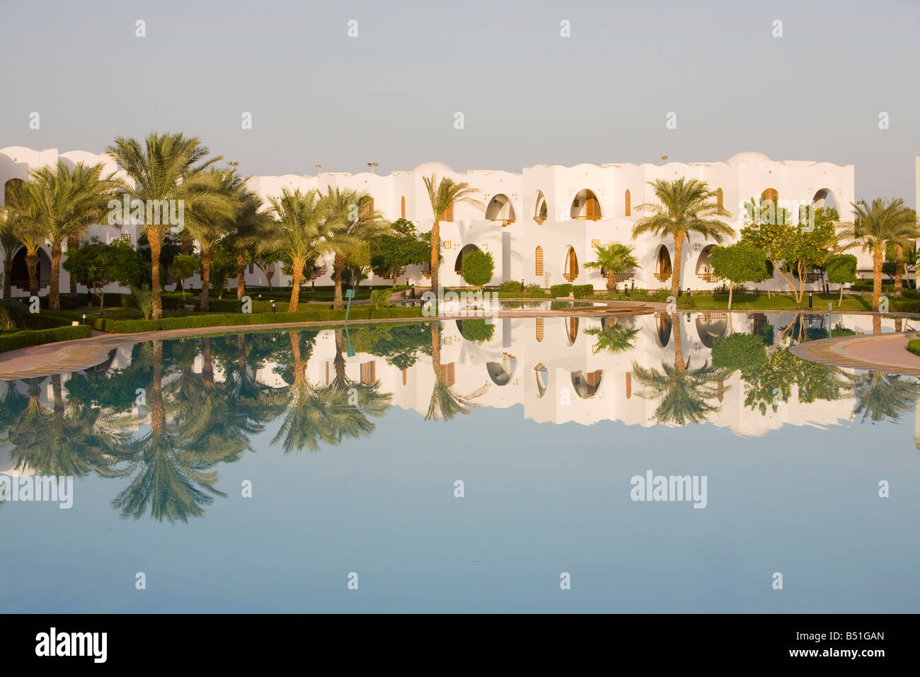 The four star Dahab Hilton hotel resort in Dahab in the Sinai Desert in Egypt Stock Photo