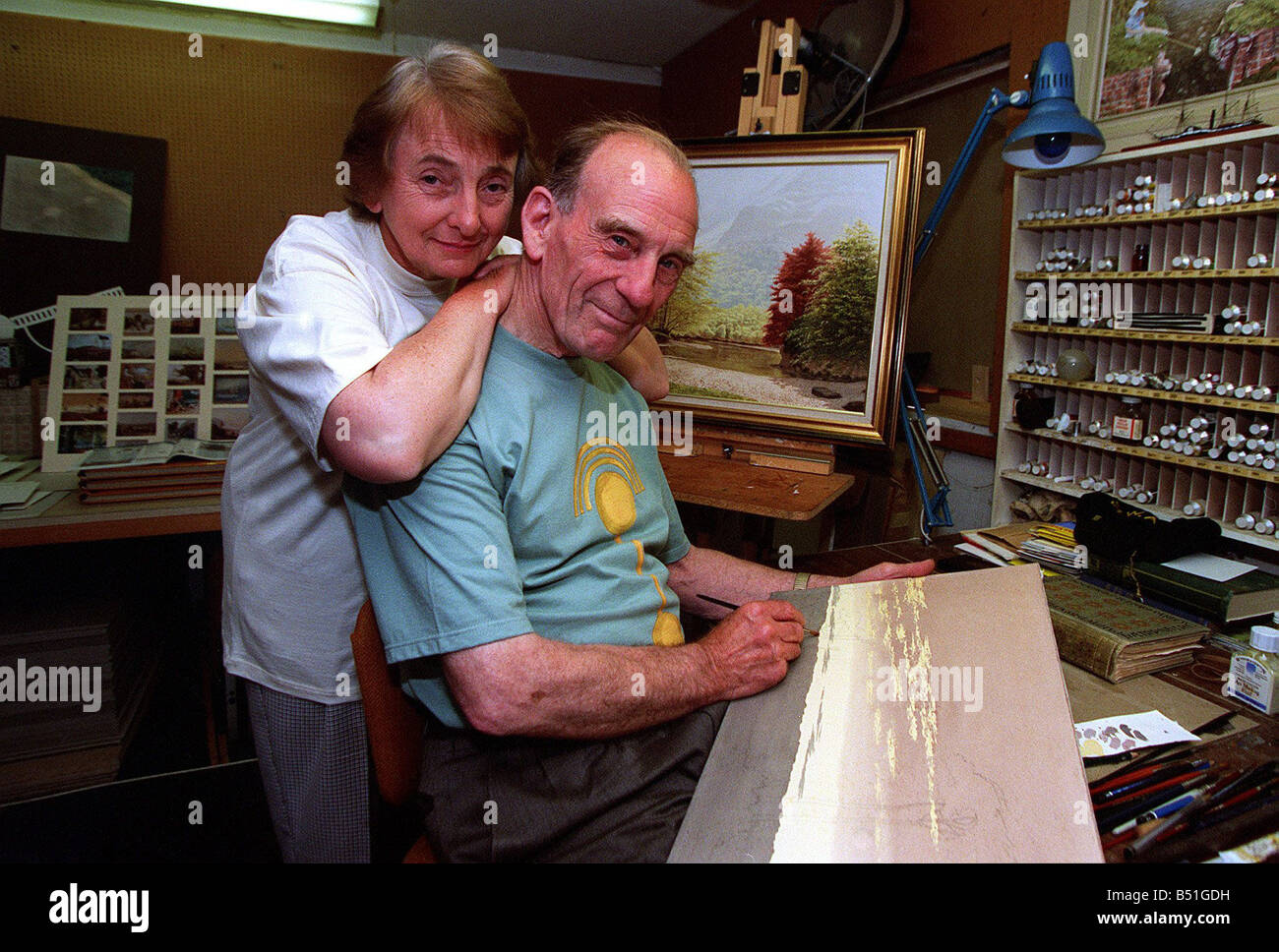 Doug Bower who made fake corn crop circles at home 1994 Stock Photo