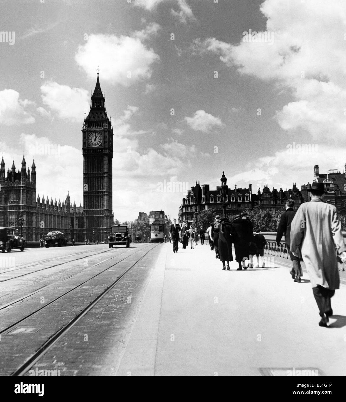 The most famous clock in the world, Big Ben, as seen from nearby Westminster Bridge. Correctly