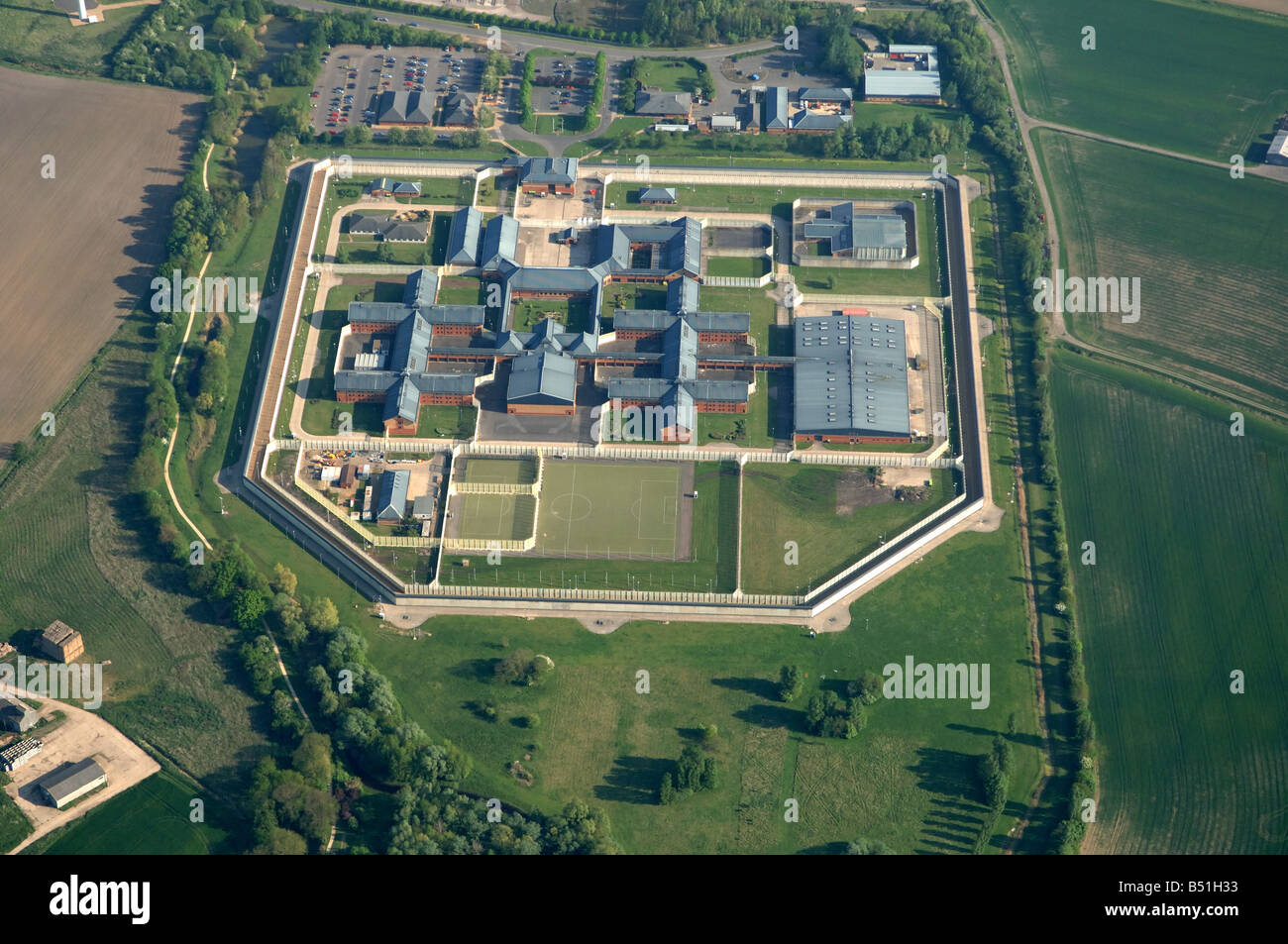 Aerial Whitemore Prison Stock Photo