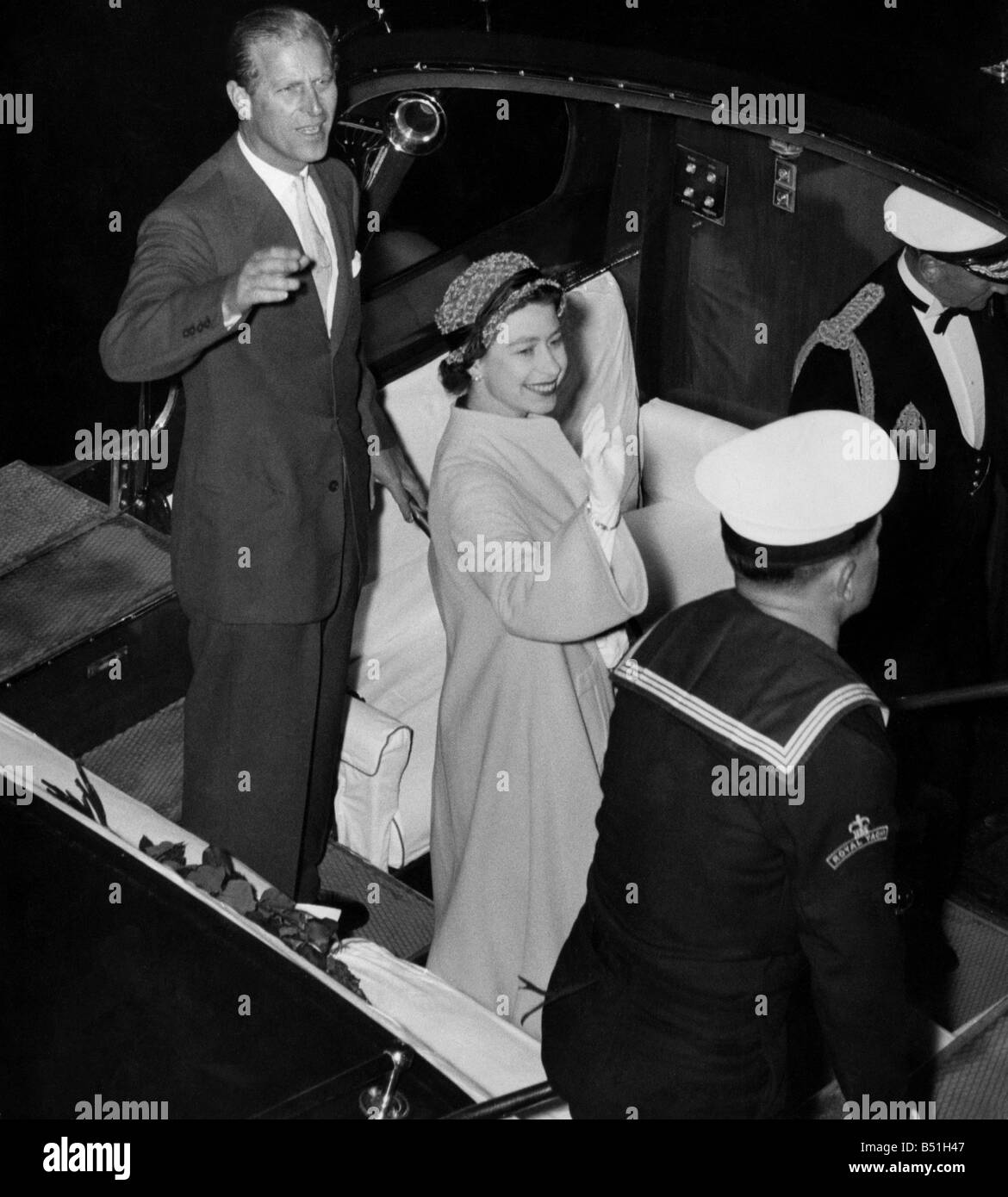 The Queen and the Duke of Edinburgh wave to the Danish Royal Family ...