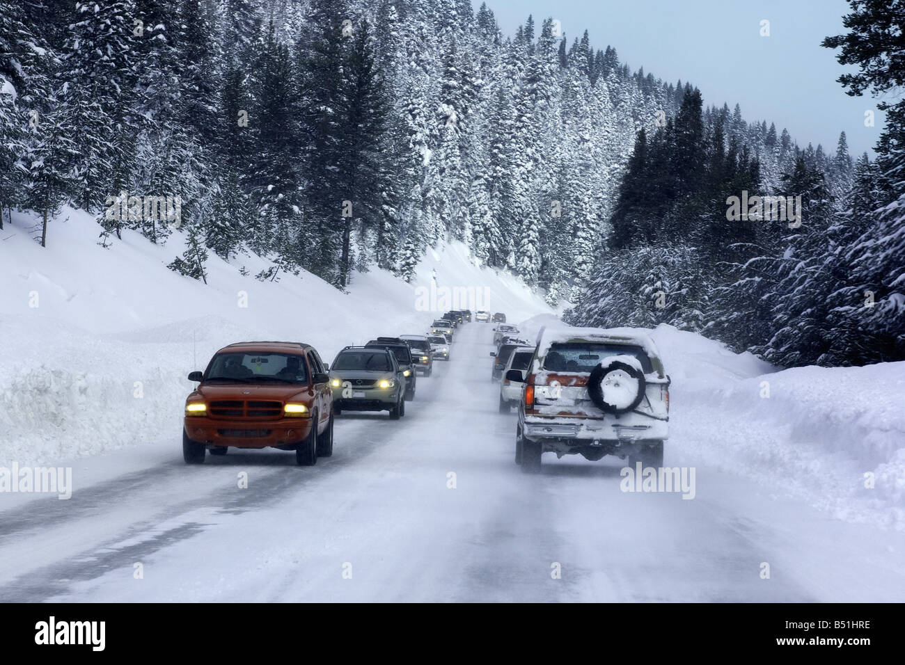 Unsafe road in snow hi-res stock photography and images - Alamy