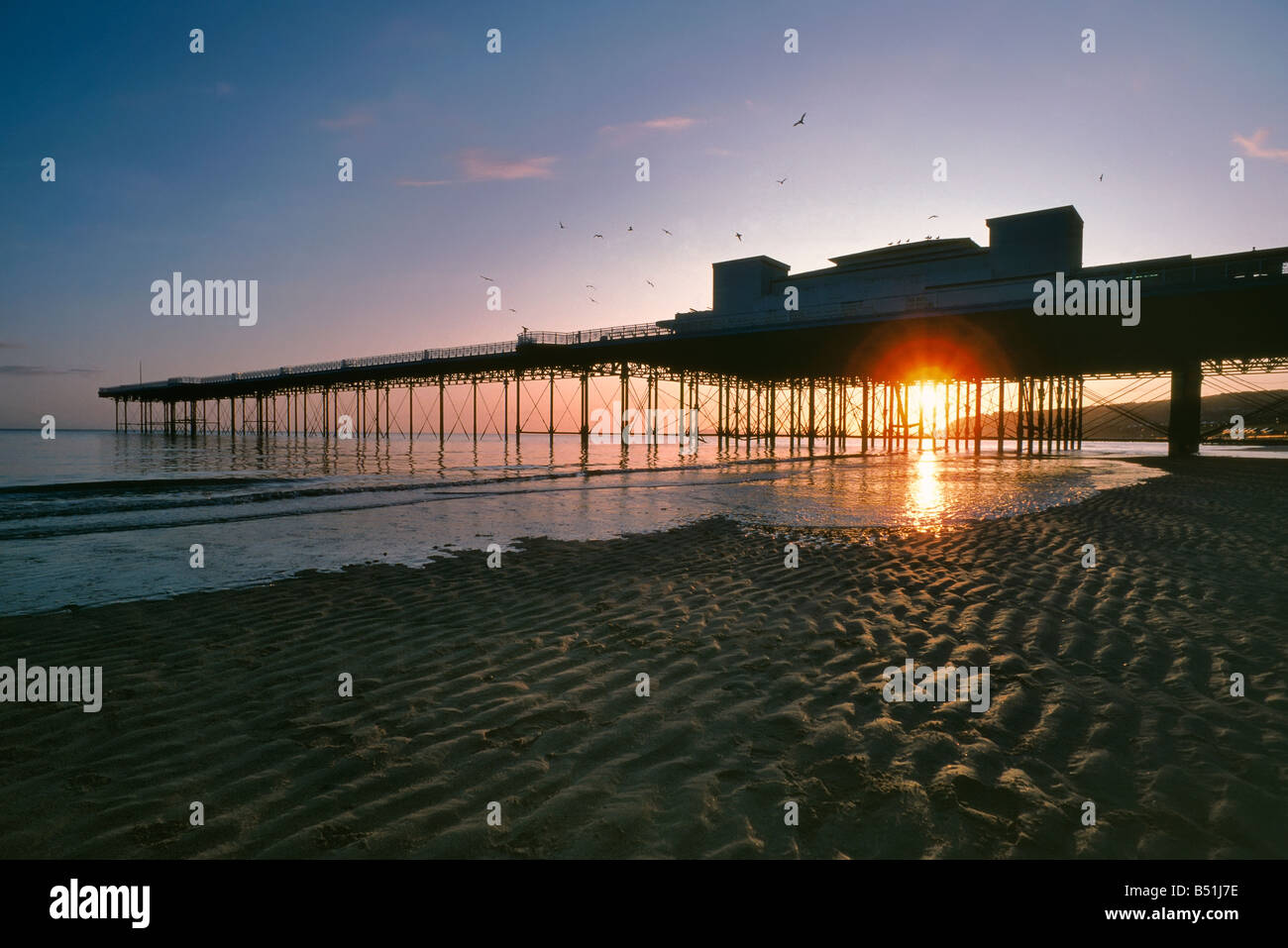 COLWYN BAY PIER AT DAWN NORTH WALES UK Stock Photo