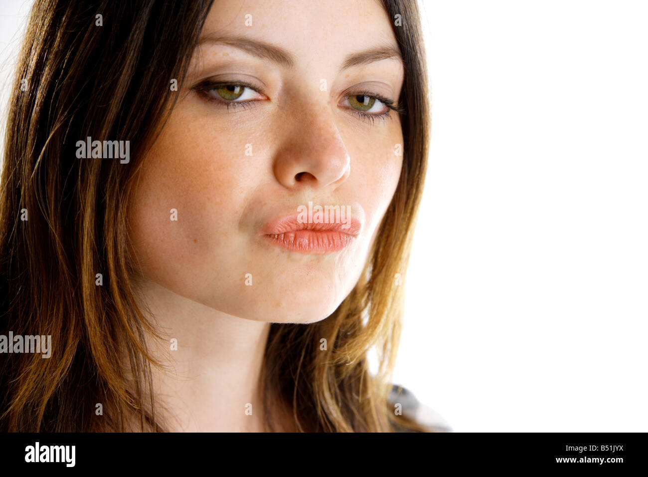 Young woman with a jerky mood Stock Photo Alamy