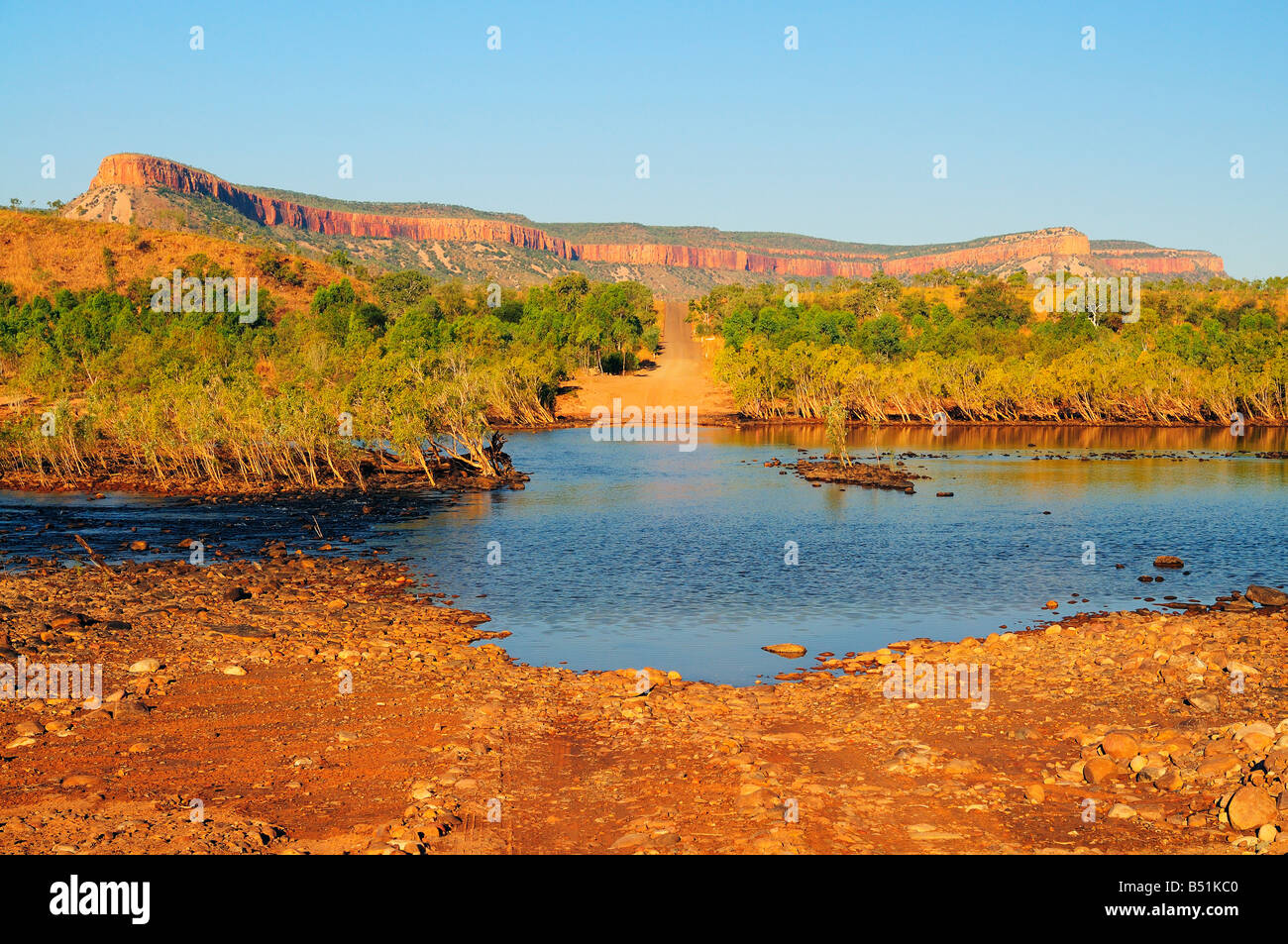 Pentecost River Crossing and Cockburn Ranges, Gibb River Road, Kimberley, Western Australia, Australia Stock Photo