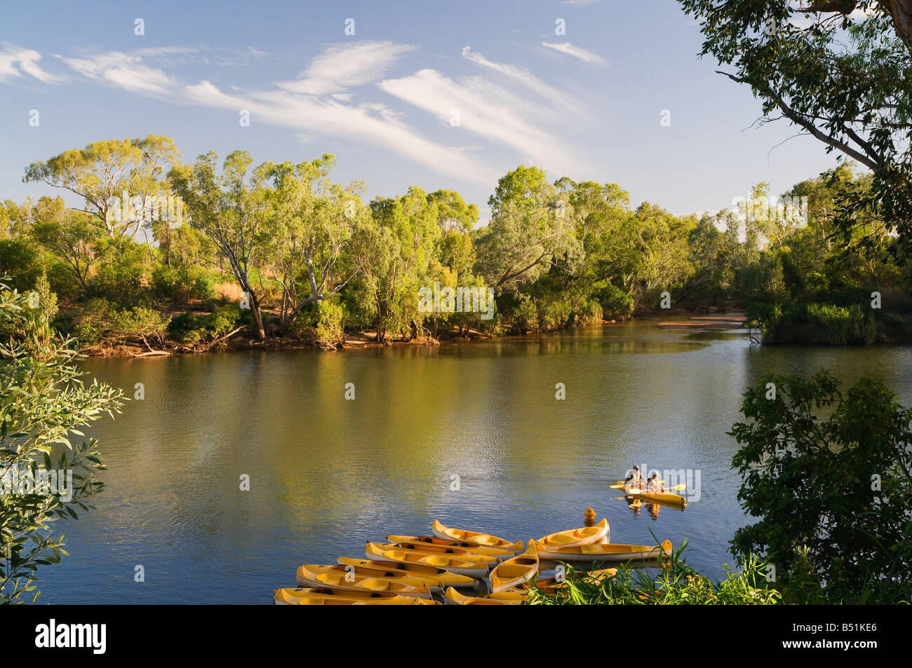 Boats on the Katherine River, Nitmiluk National Park, Northern Territory, Australia Stock Photo