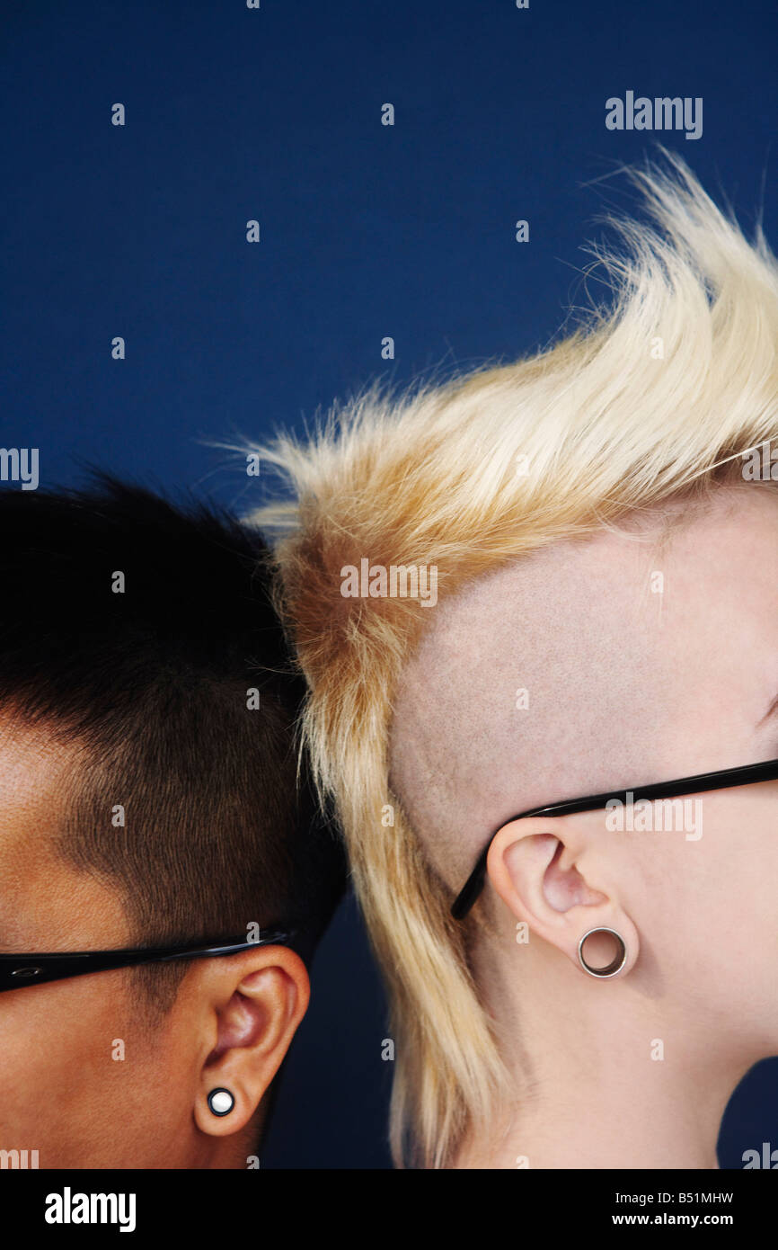 Couple Standing Back to Back Stock Photo