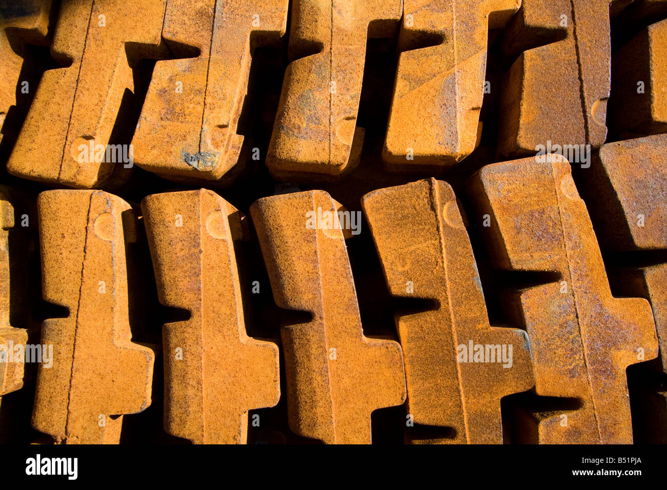 rusty brake blocks Stock Photo Alamy