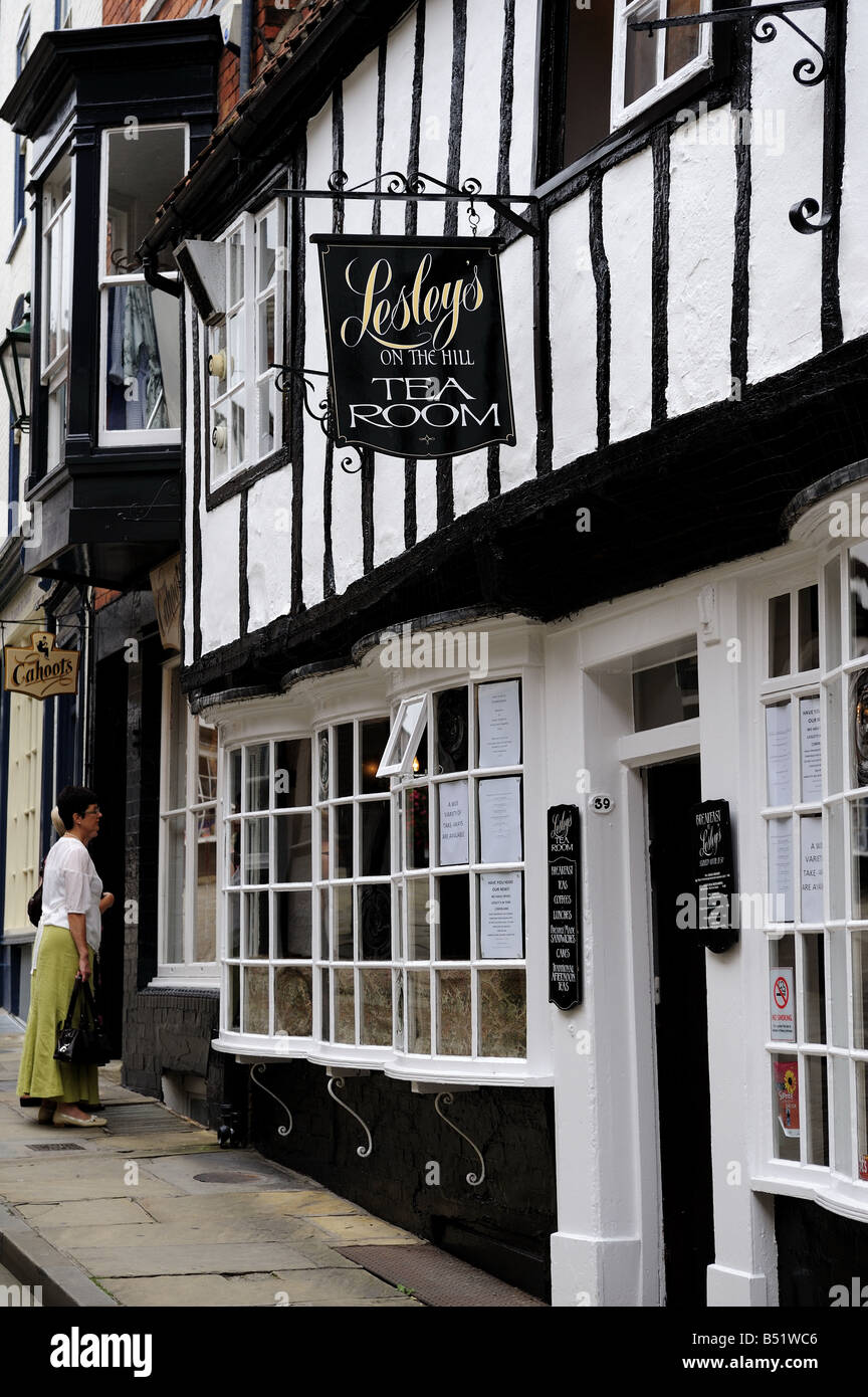 Tea Shop, Steep Hill , Lincoln Stock Photo Alamy