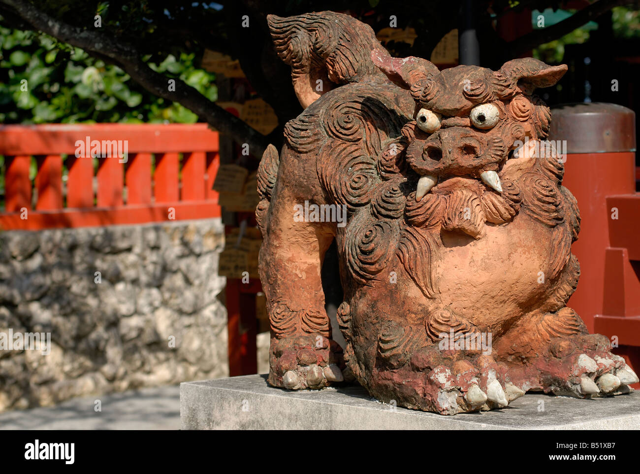 Detail Of A Shisa Lion Ornament Detail In Okinawa Stock Photo Alamy