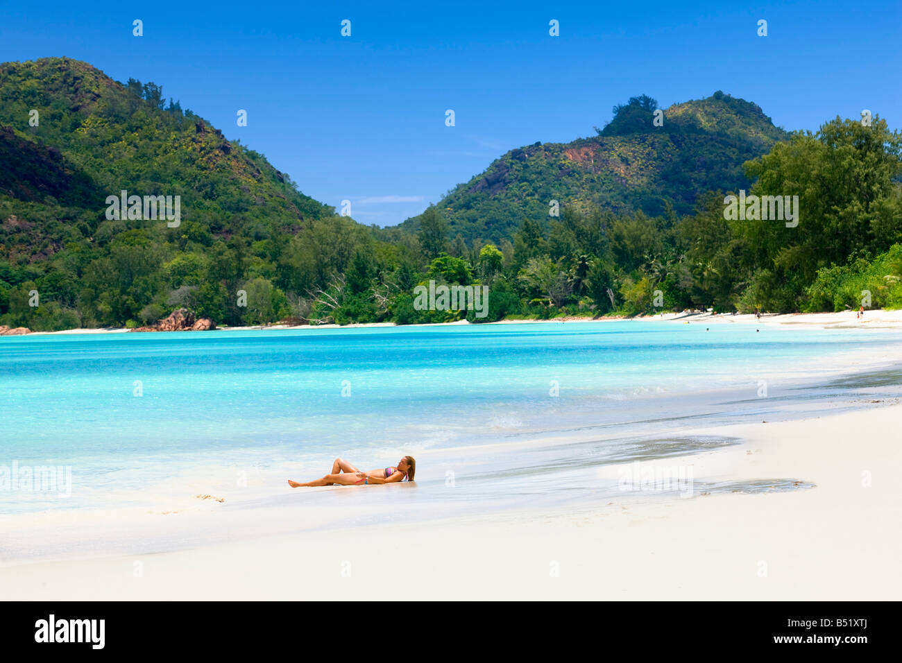 Anse Volbert in Praslin island Seychelles Stock Photo