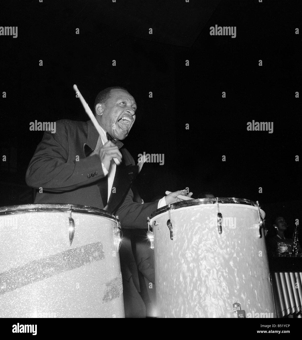 1950s Jazz performers Lionel Hampton band leader at the Royal Festival hall in London Stock Photo