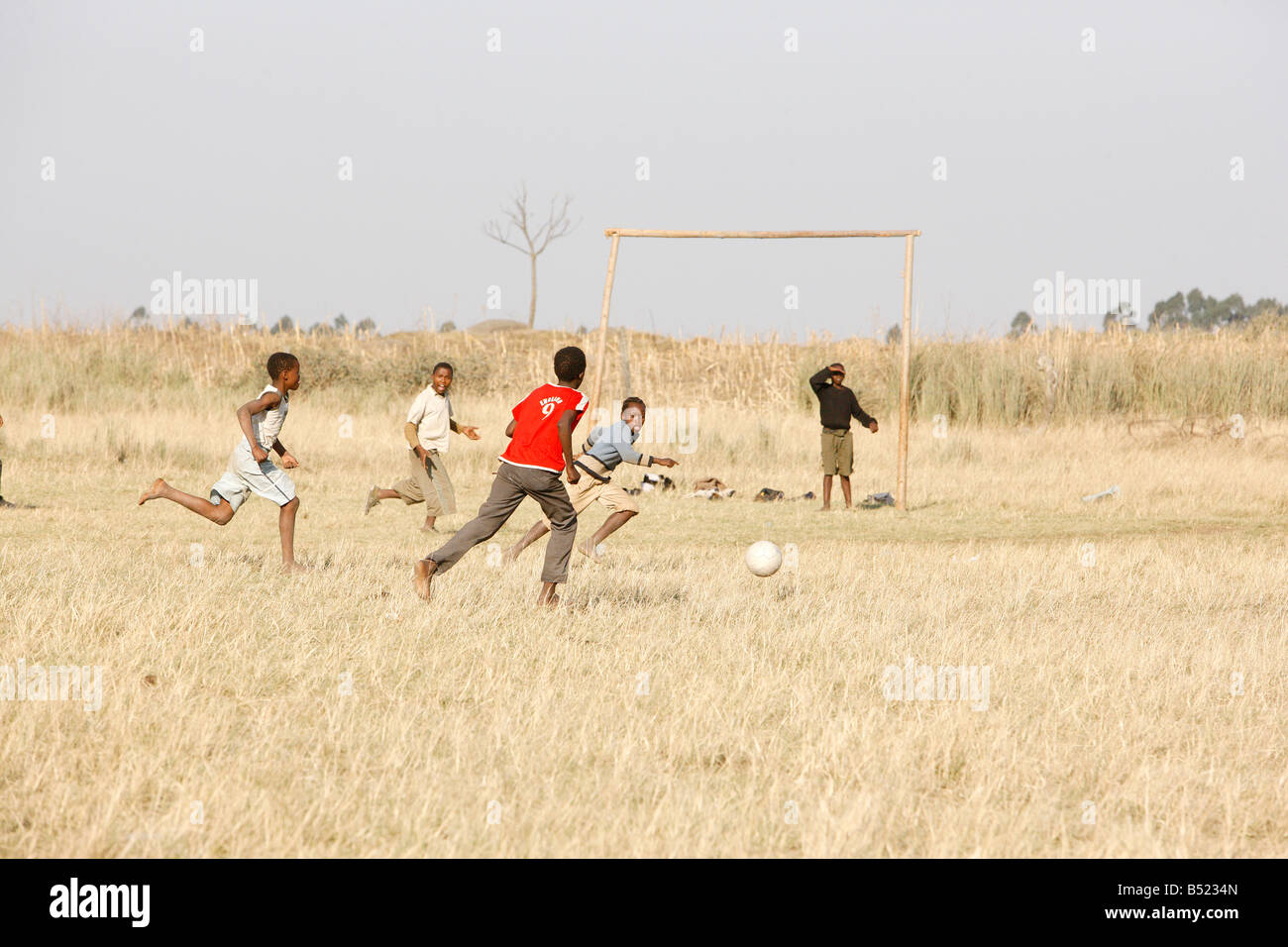 African Children playing Soccer, South Africa Stock Photo Alamy