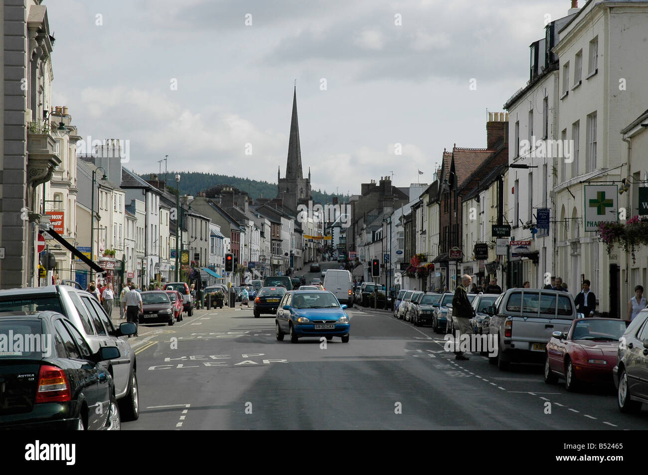 Monmouth Town Centre Monmouthshire South Wales Stock Photo Alamy