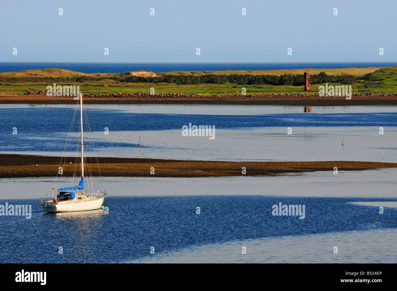 Sailing Boat Havre Aubert Iles de la Madeleine Stock Photo Alamy