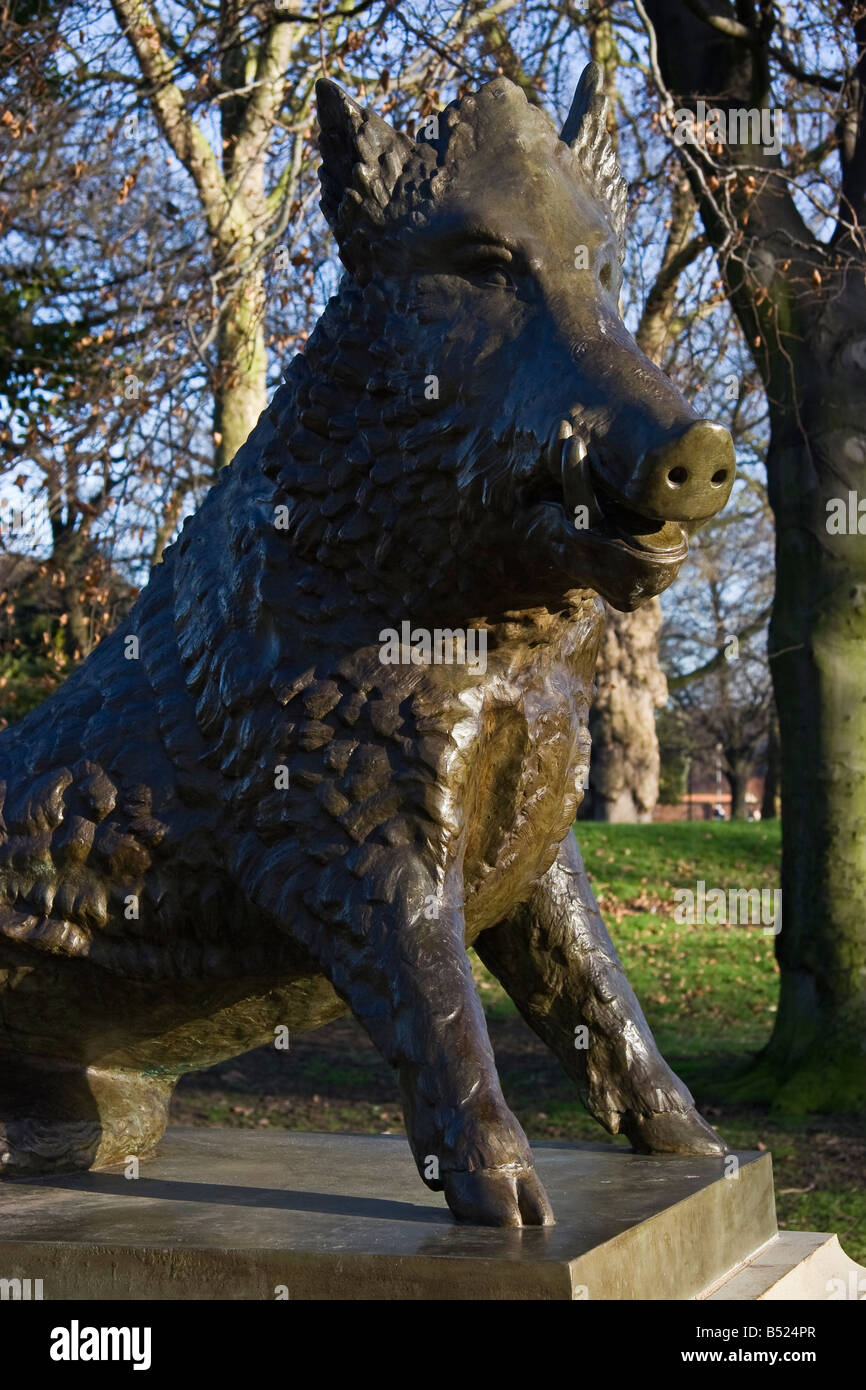The Florentine Boar sculpture, the Arboretum, Derby, Derbyshire, England Stock Photo