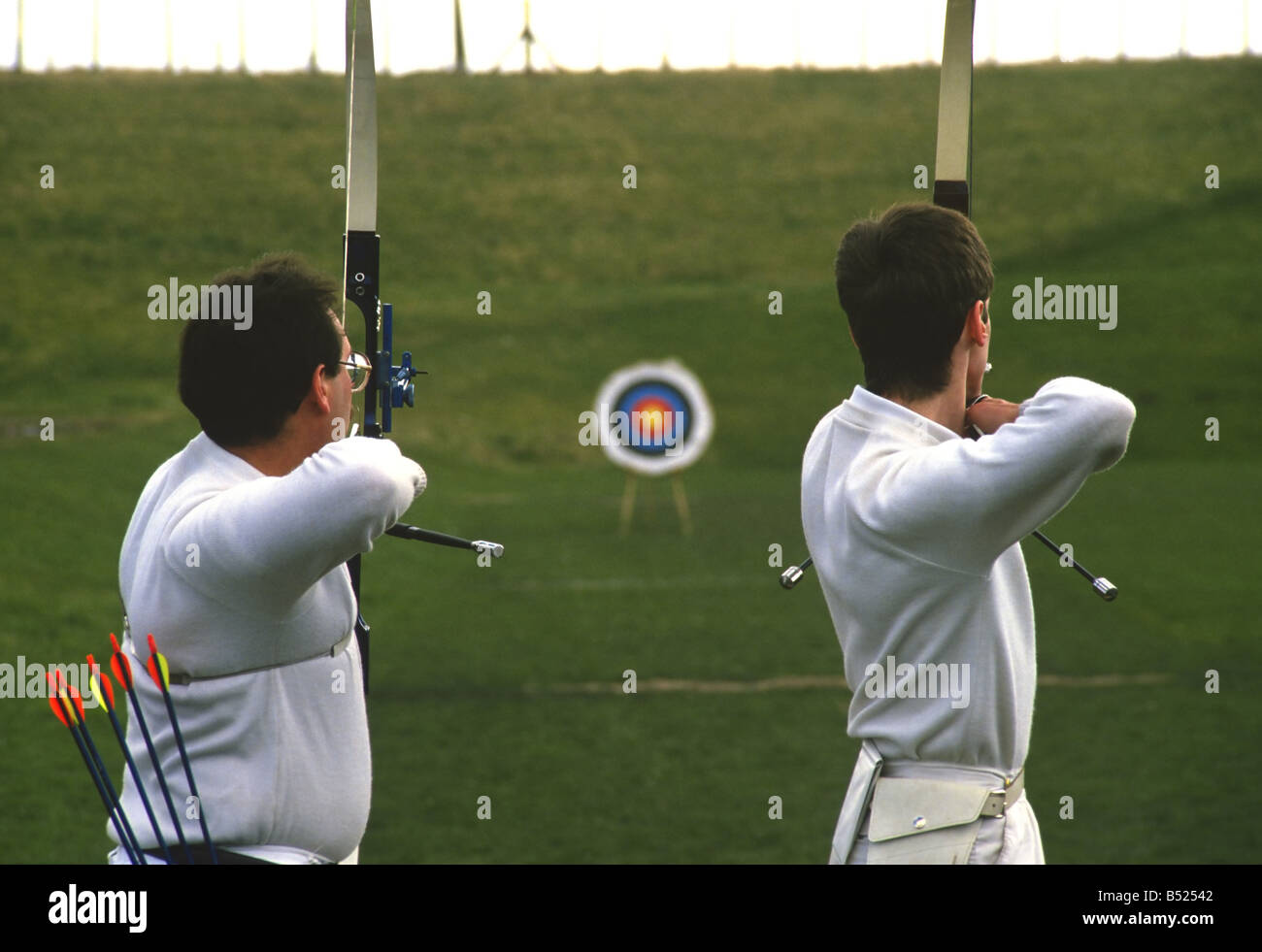 Archers with Target Stock Photo