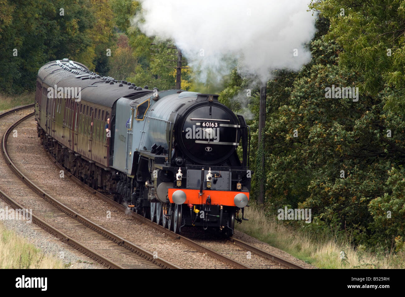 A1 Pacific 60163 Tornado is the first main line steam engine to be built in Britain in 50 years. Stock Photo