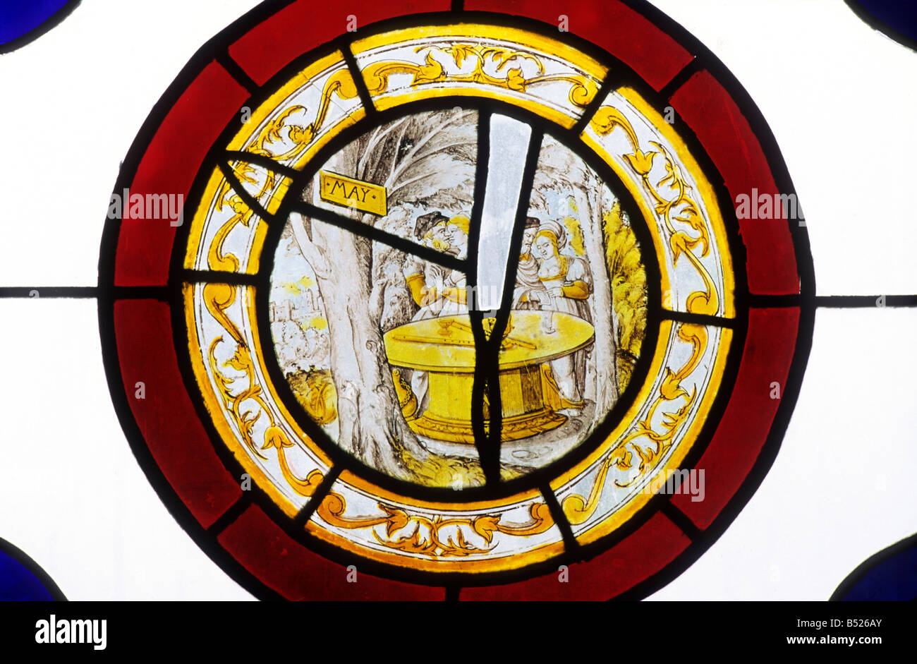 Stained Glass Roundel Month of May Orton Longueville Peterborough