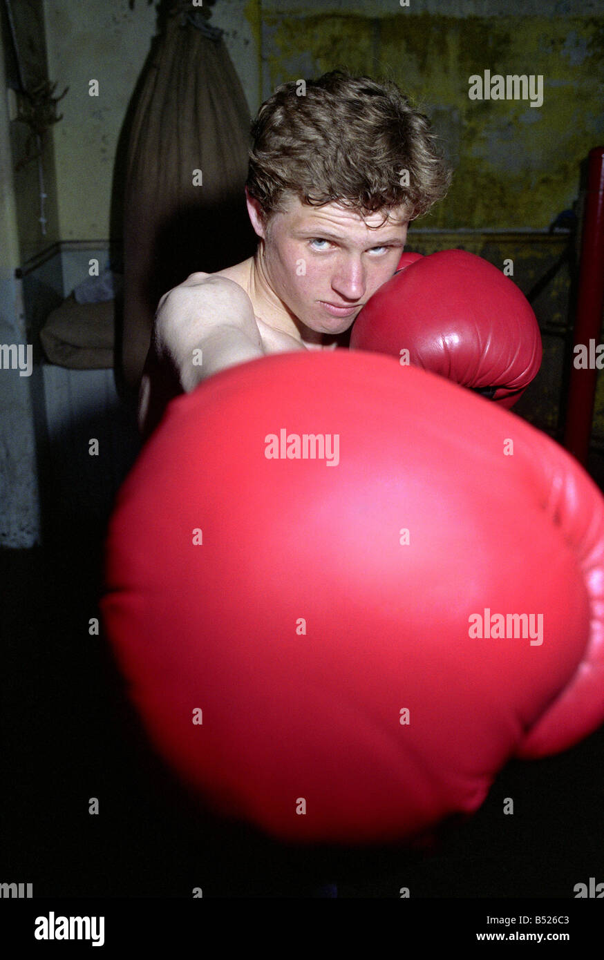 Young Boxer punches Stock Photo Alamy