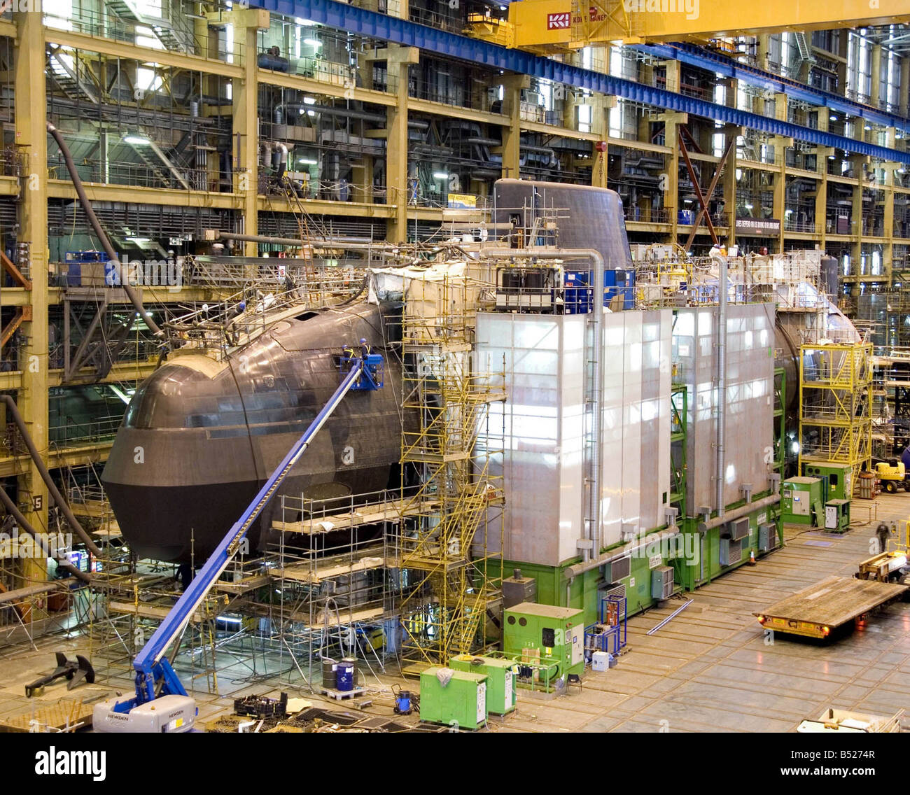 Construction of the new attack submarine H M S Astute at Barrow in Furness Stock Photo