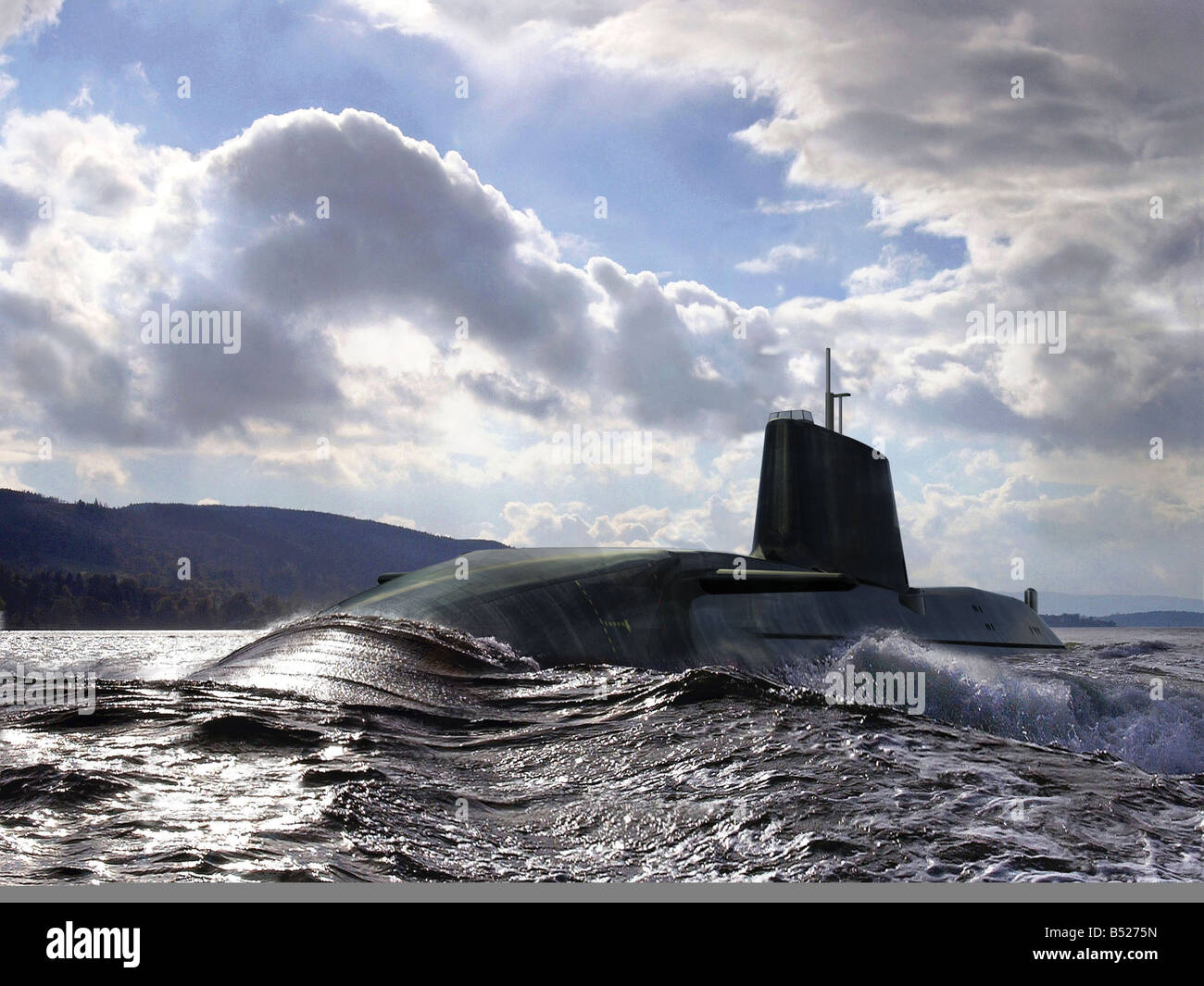 Launch of the new attack submarine H M S Astute at Barrow in Furness Stock Photo