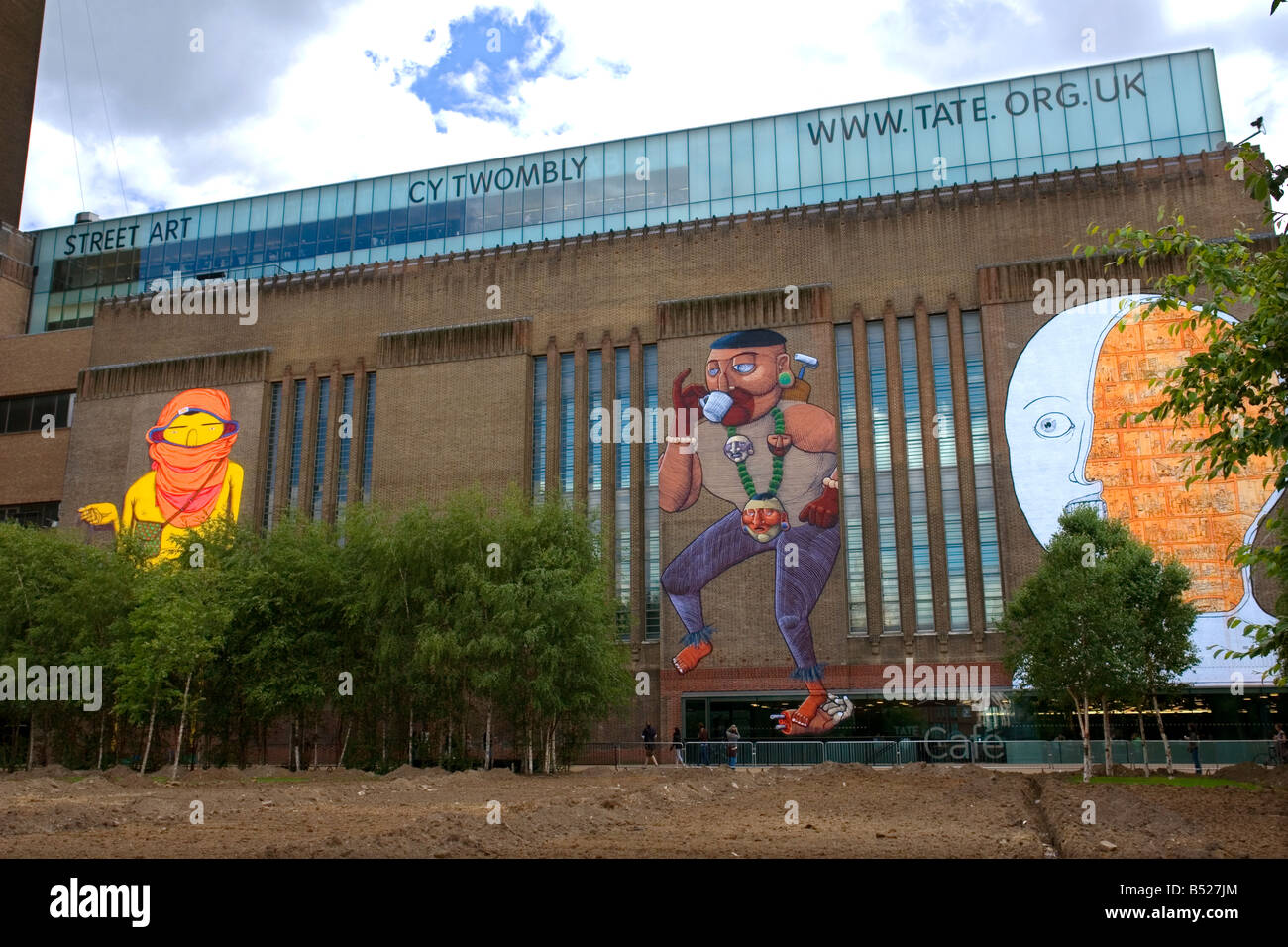 Street Art exhibition Graffiti art work painted on the Tate Modern