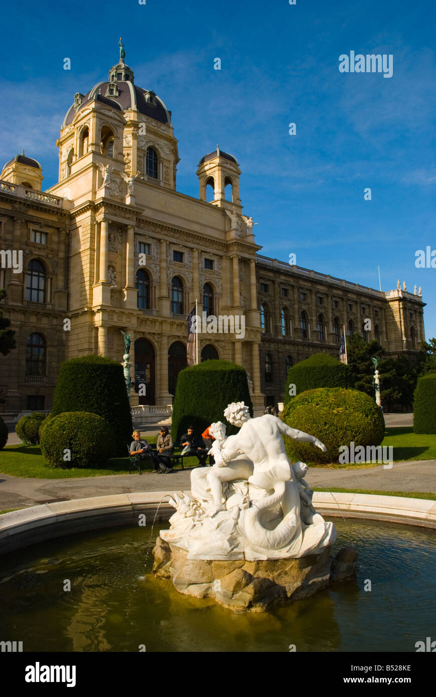 Fountain in front of Kunsthistorisches Museum in Vienna Austria Europe Stock Photo