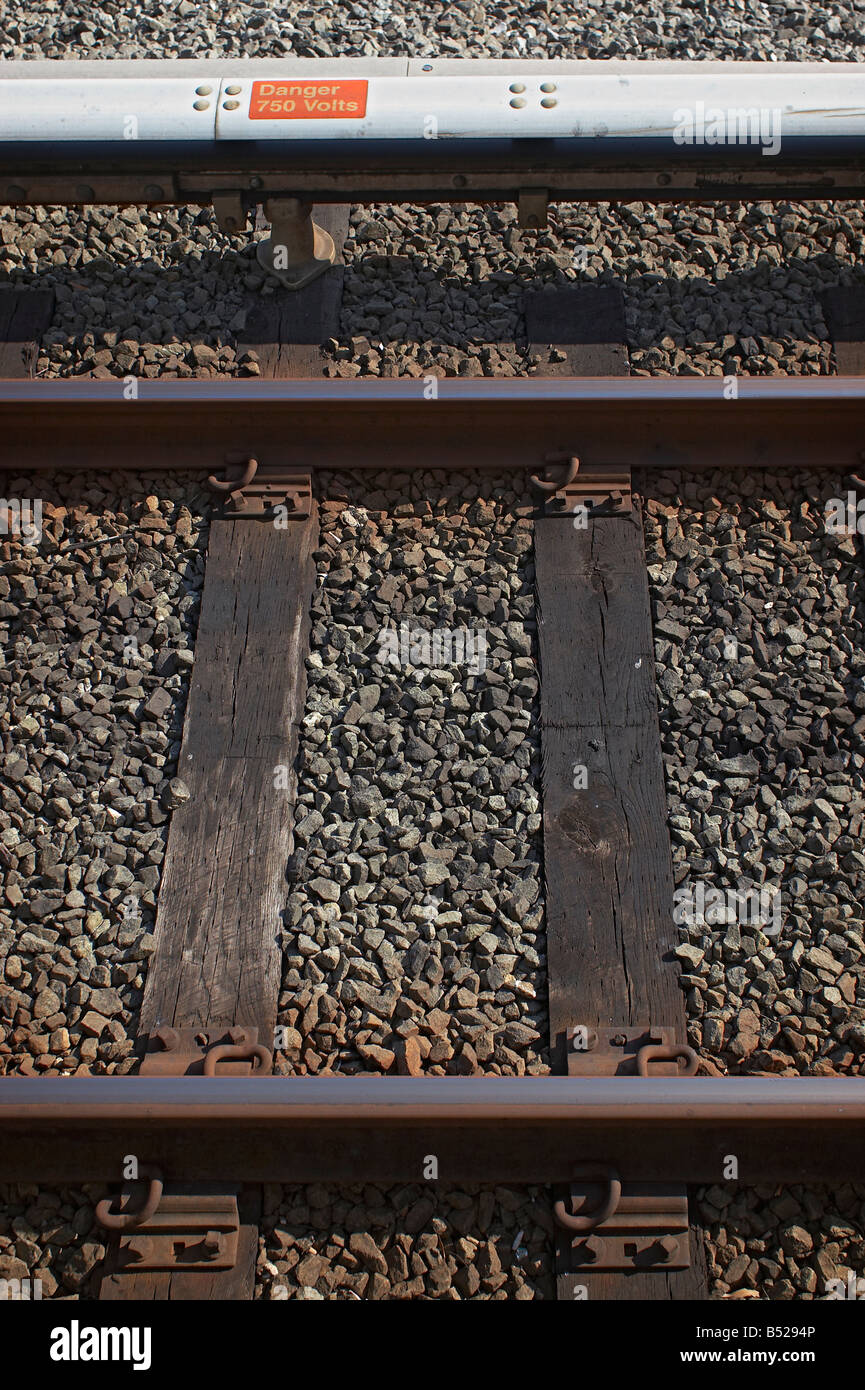 Aboveground Metro Rail track in Washington DC Stock Photo