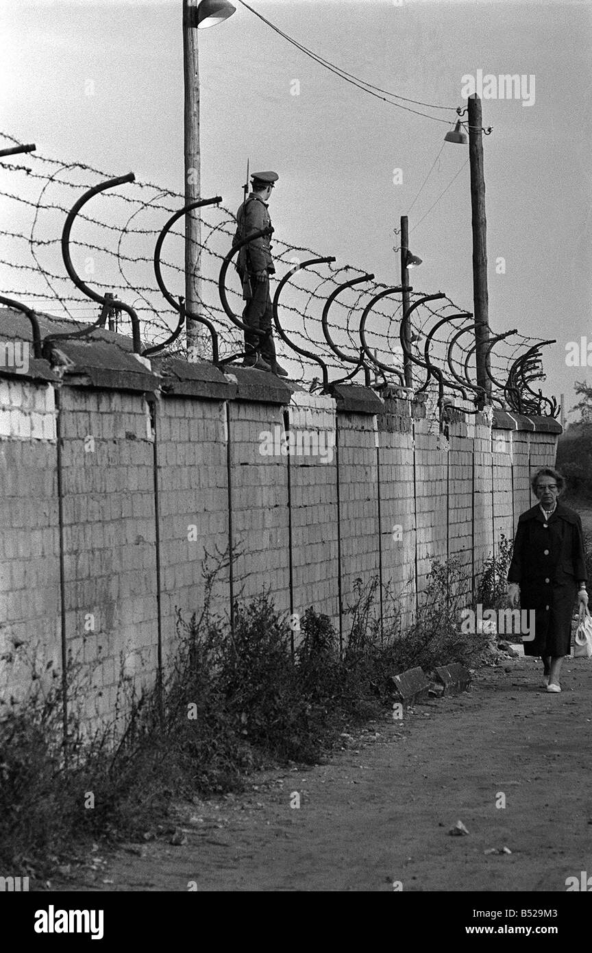 Germany Berlin Wall October 1961 Views of soldiers patrolling the