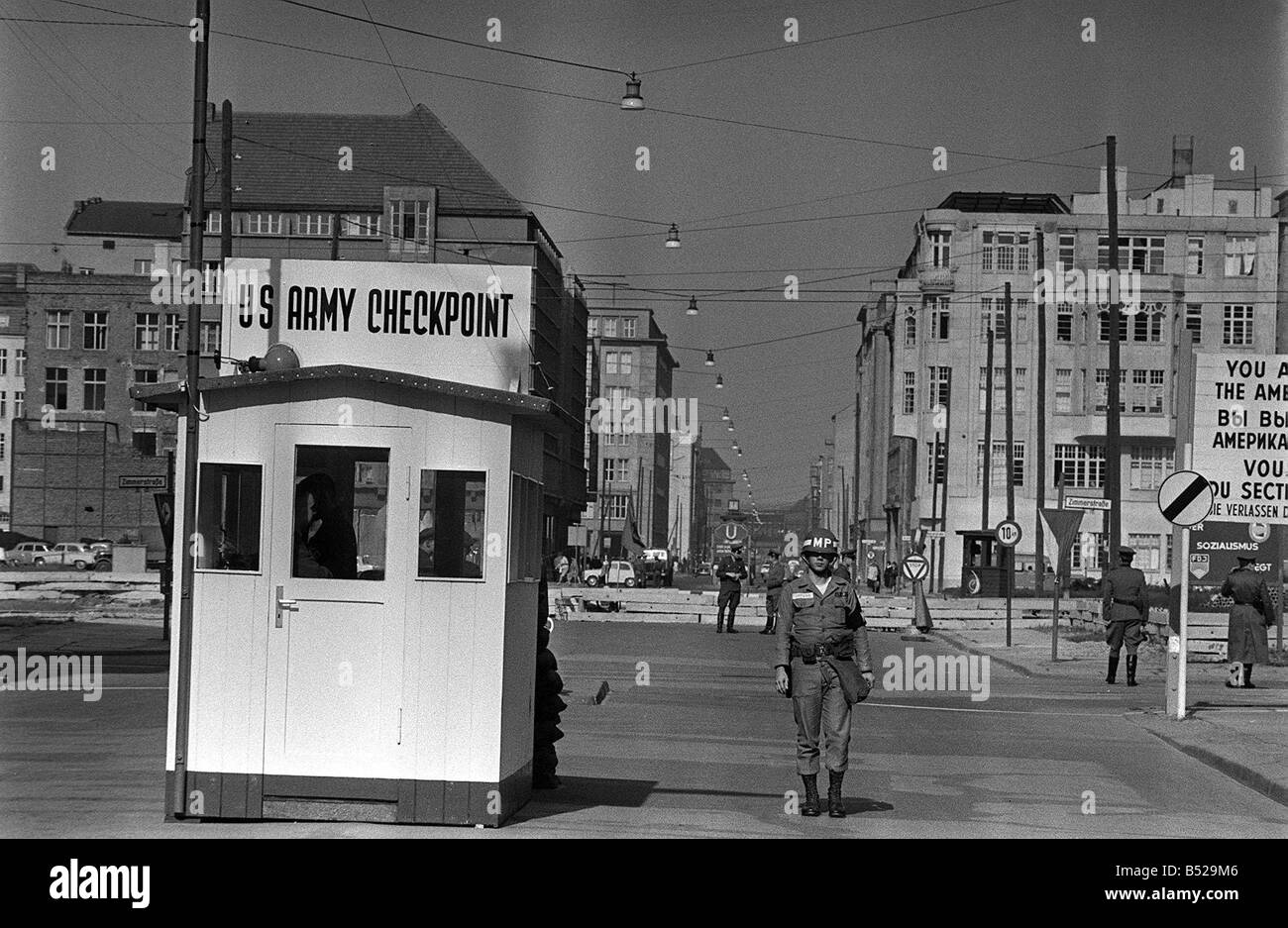 Germany Berlin Wall October 1961 Views of soldiers patrolling the