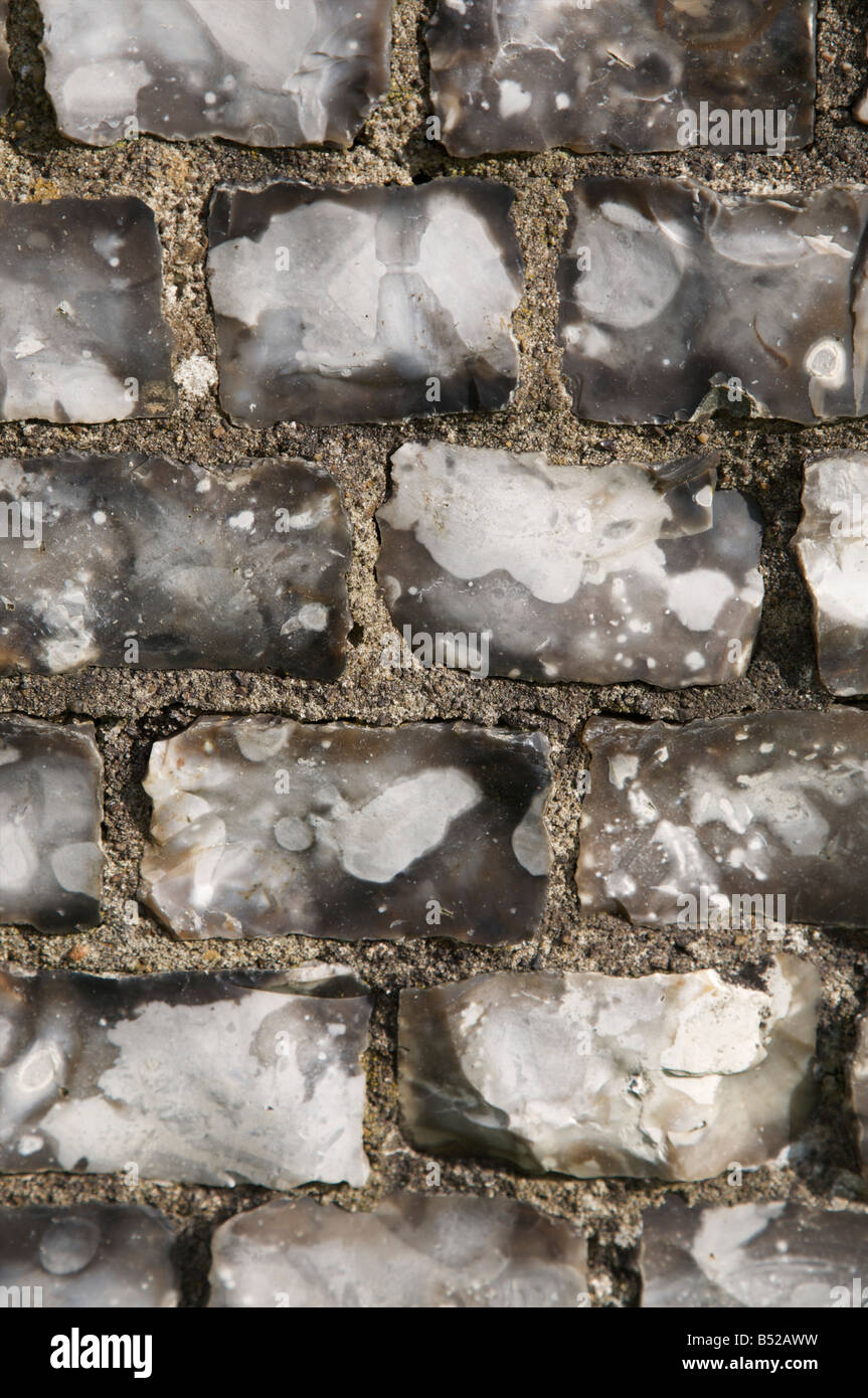 A weathered Flint brick wall in East Sussex Stock Photo Alamy