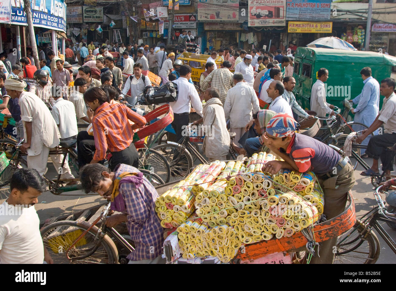 Street traffic in New Delhi, India. Stock Photo