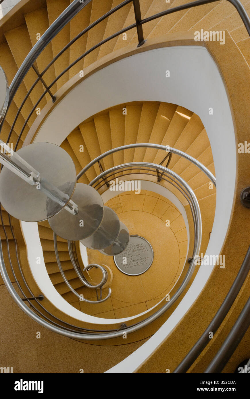 Spiral staircase in the De La Warr pavilion Bexhill on Sea East Sussex England UK Stock Photo
