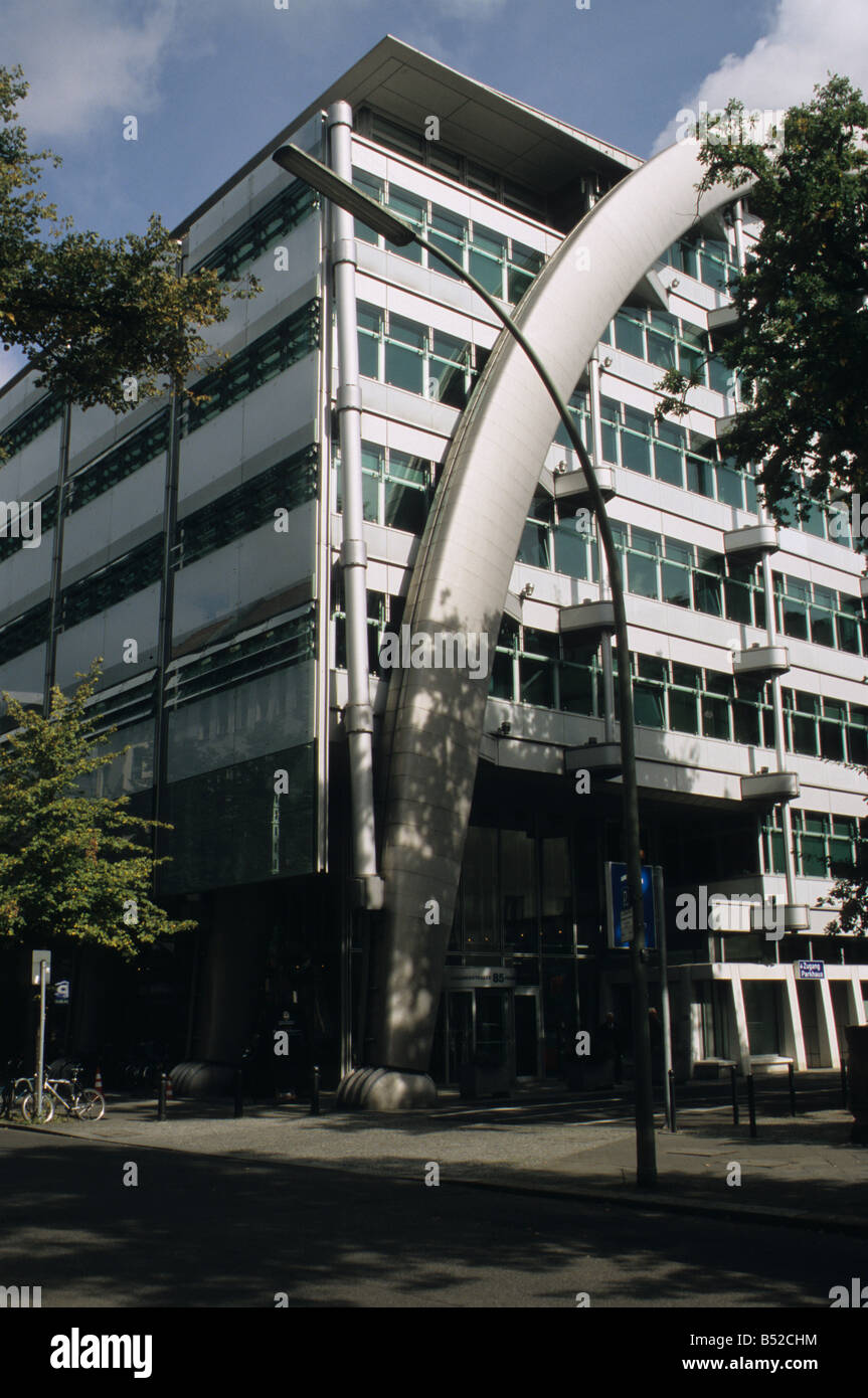 Berlin. South west corner of Ludwig Erhard Haus, the Berlin Stock exchange. Stock Photo
