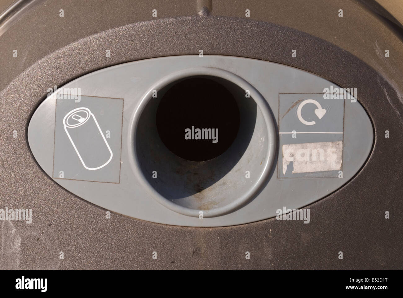 Recycling bin for cans Stock Photo Alamy
