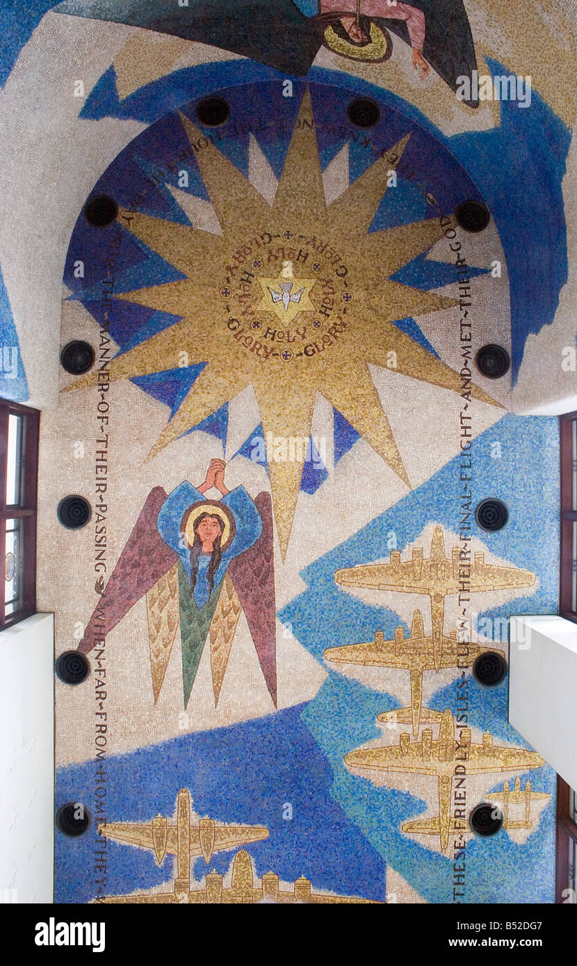 the mosaic ceiling in American Cemetery Memorial nr Madingley Cambridge England Stock Photo