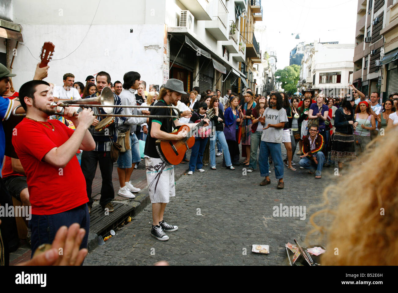 March 2008 - Street performance in San Telmo Buenos Aires Argentina Stock Photo