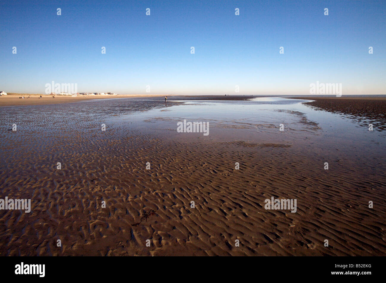 The beach at Camber Sands, Kent Stock Photo