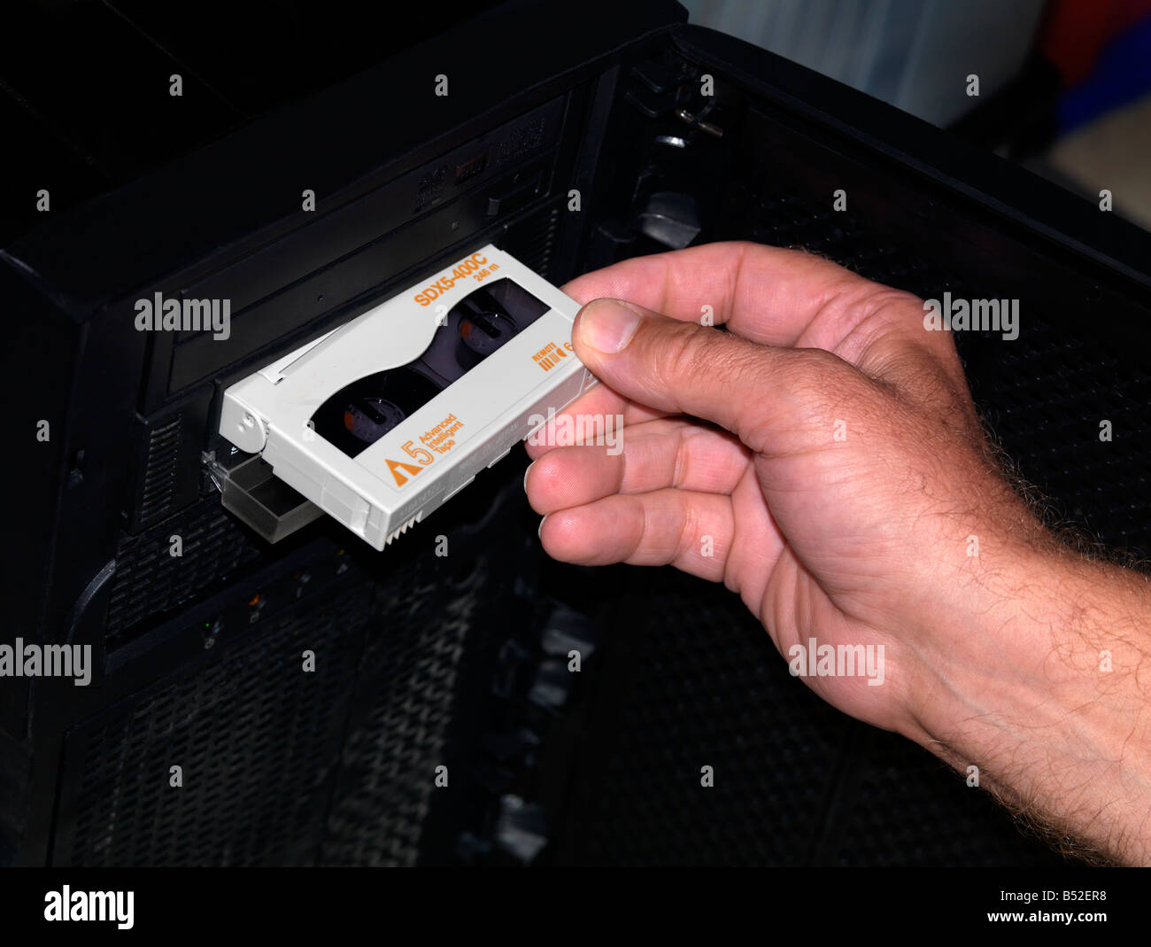 Magnetic computer tape storage racks - Stock Image - C011/4768