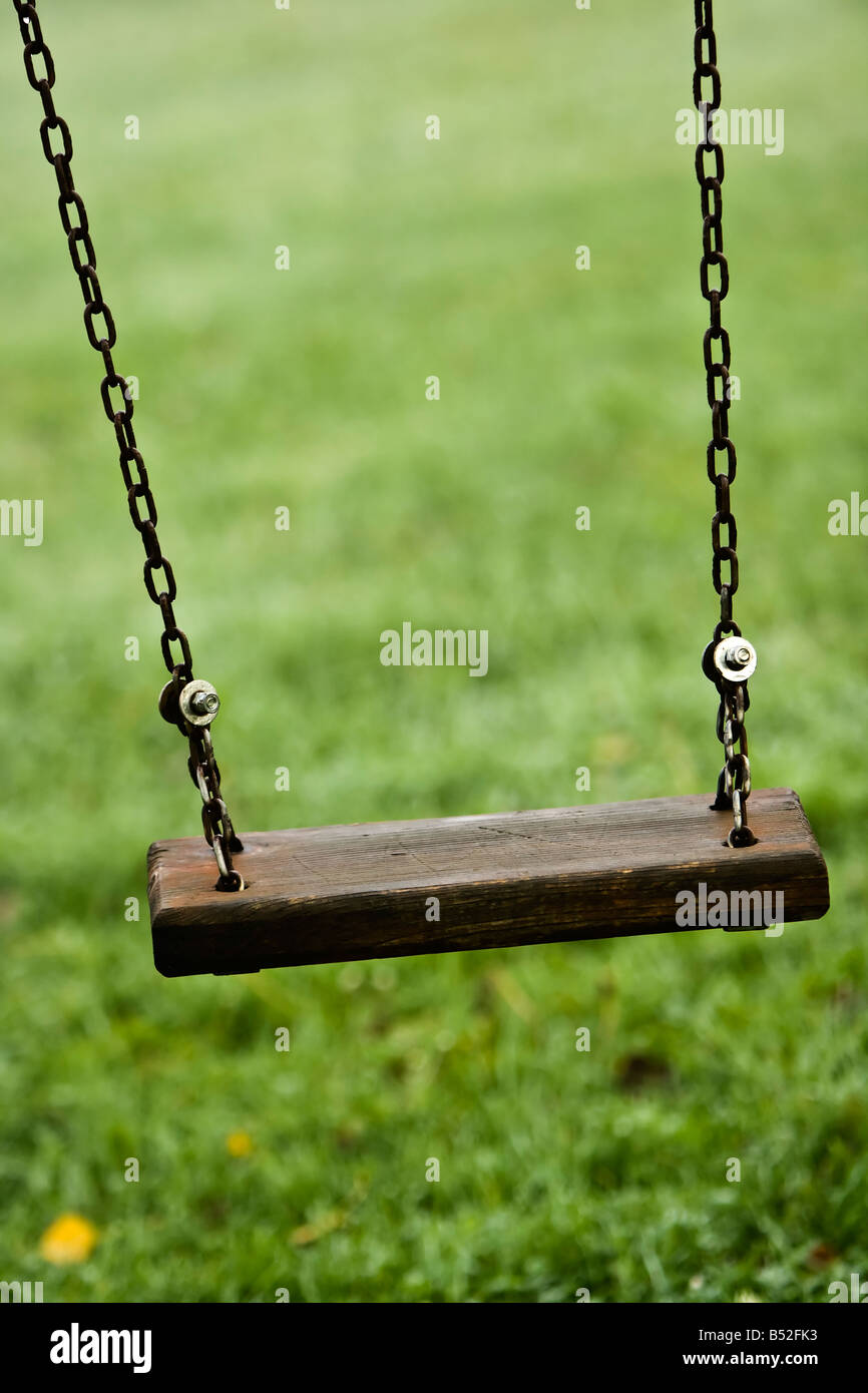 an empty swing Stock Photo