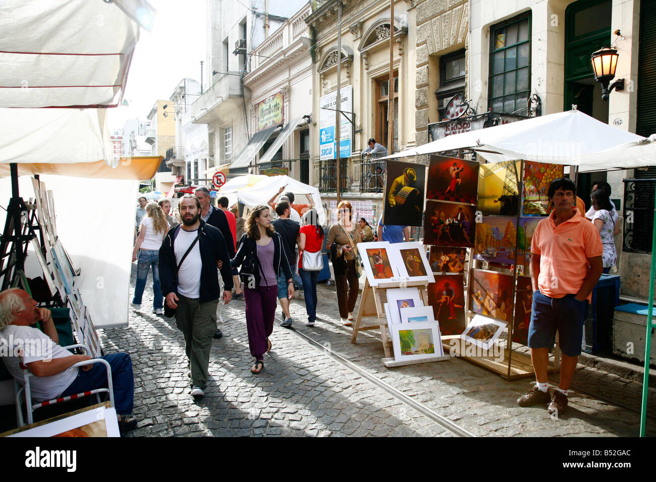 March 2008 - The sunday Market in san telmo Buenos Aires Argentina Stock Photo