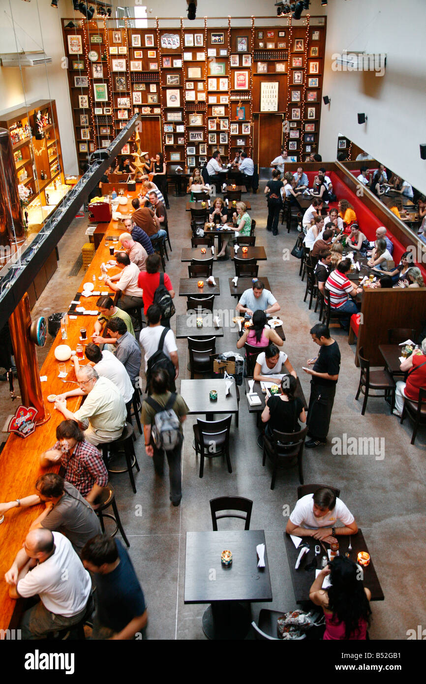 March 2008 - People sitting at Antares restaurant in the trendy area of Palermo Viejo known as Soho Buenos Aires Argentina Stock Photo