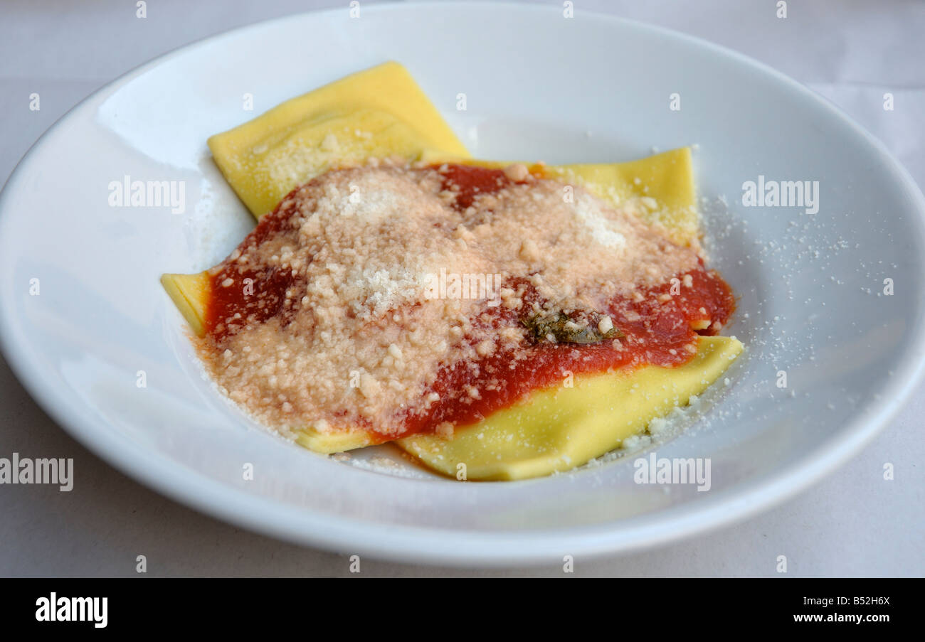 Ravioli with marinara sauce Stock Photo Alamy