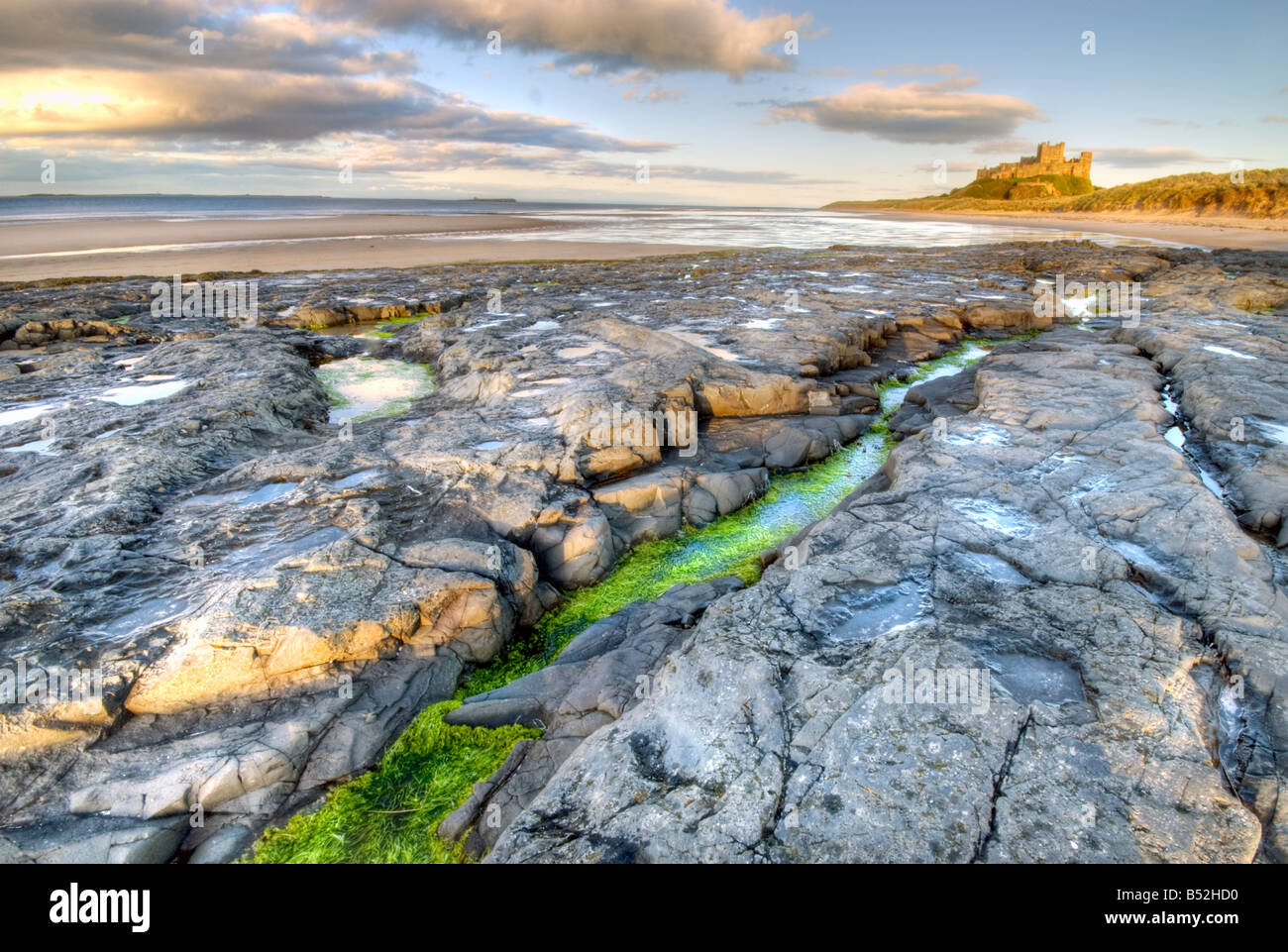 Bamburgh Castle in Northumberland, England 'Great Britain' Stock Photo