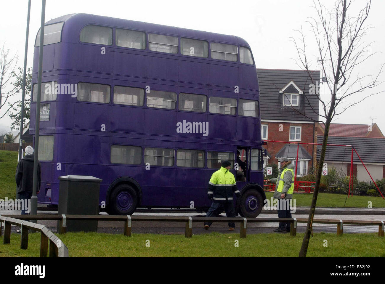 The triple decker bus that takes Harry to Hogwarts On the set of the new  Harry Potter movie Stock Photo - Alamy