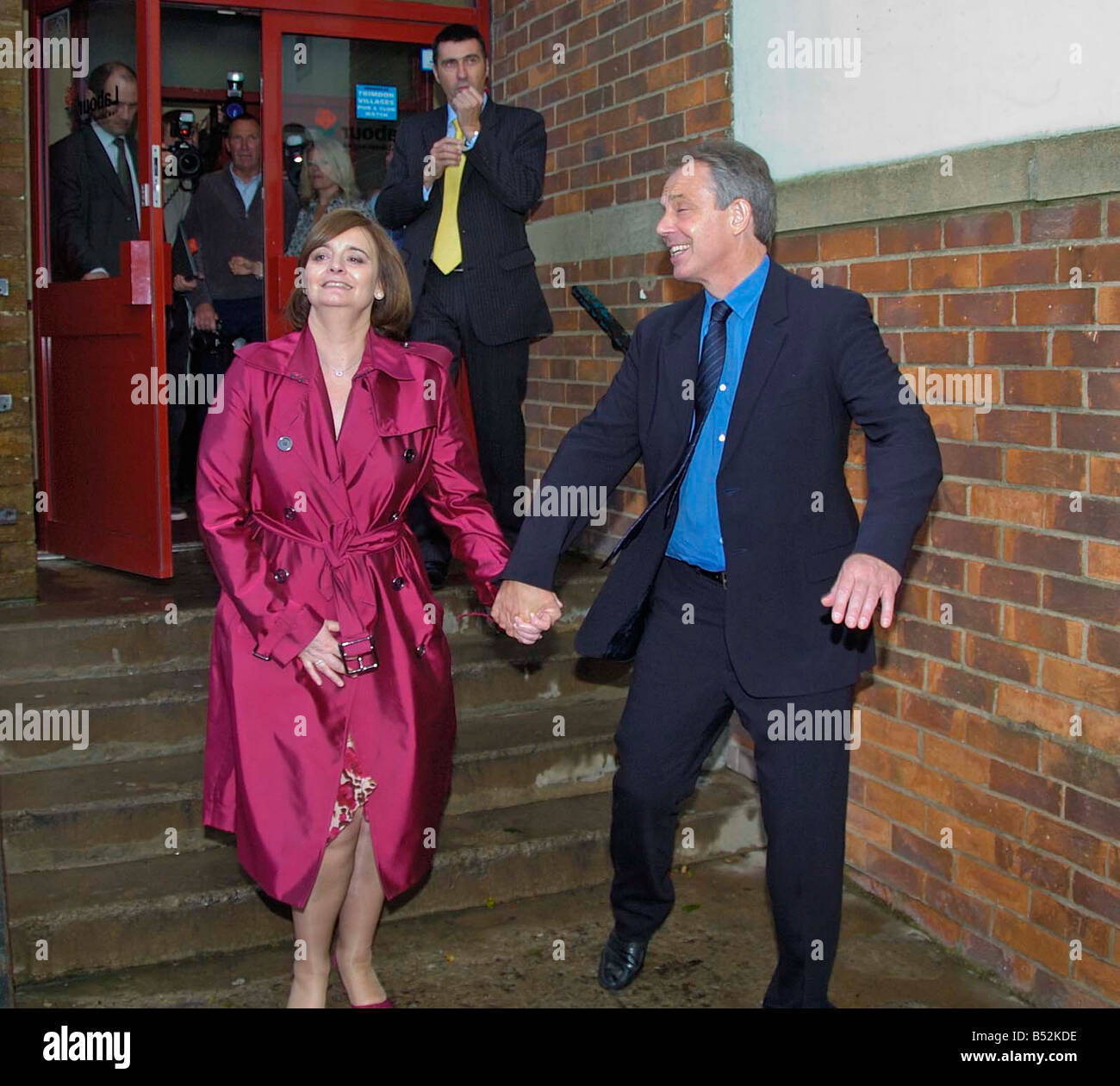 Former Prime Minister and MP Tony Blair leaves Trimdon Labour Club with wife Cherie. Picture PHIL SPENCER Stock Photo