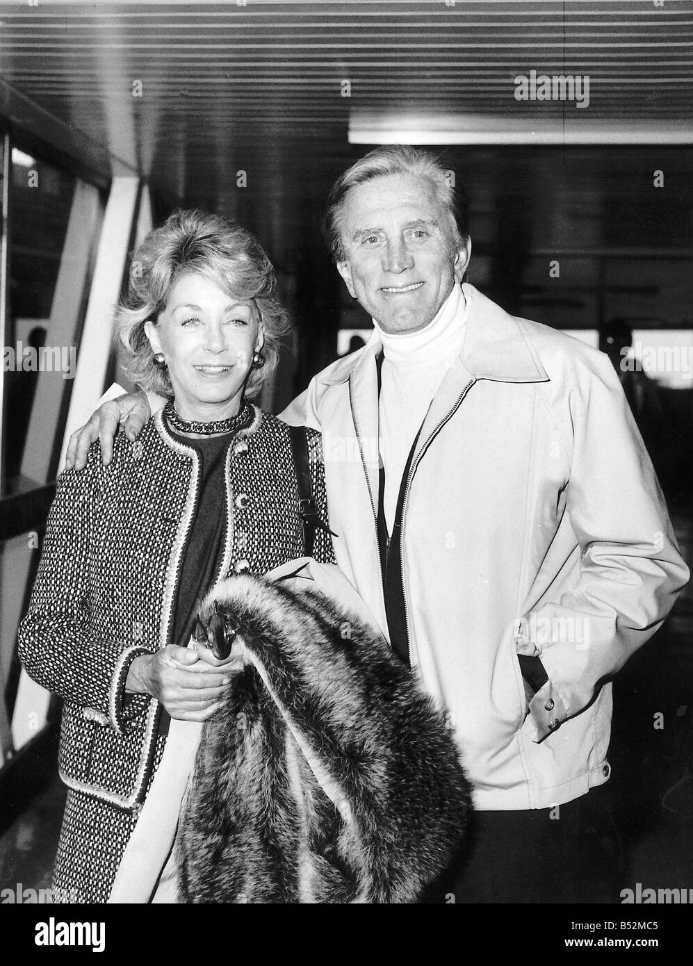 Kirk Douglas Actor with his wife Anne DBase Stock Photo